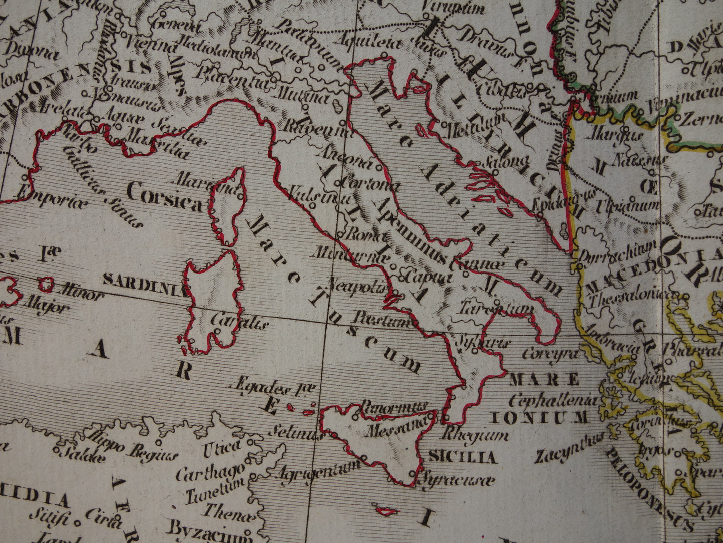 Romeinse Rijk Oude kaart EUROPA rond jaar 395 Antieke landkaart van continent eind 4e eeuw originele vintage historische kaarten