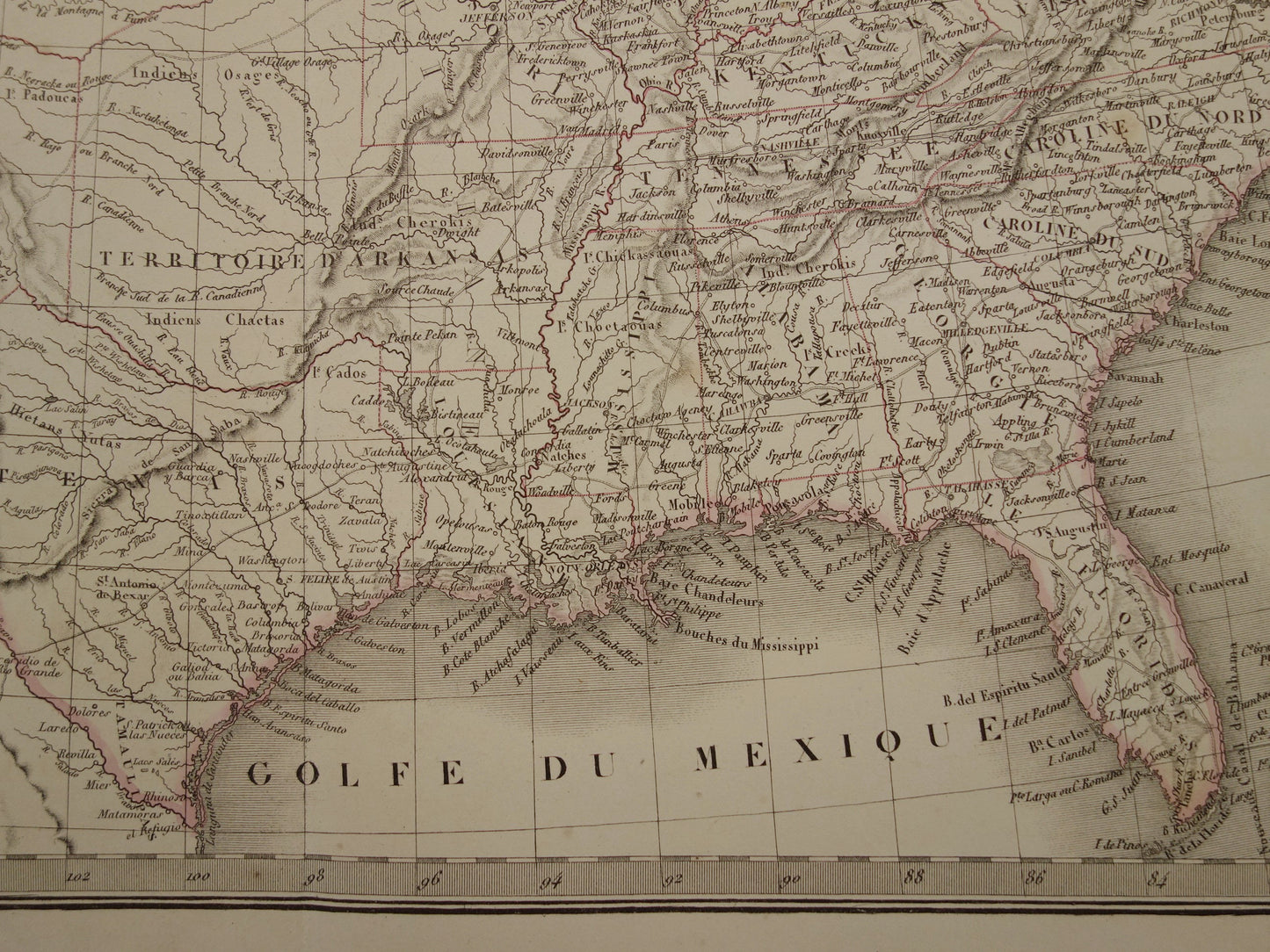 Verenigde Staten van Amerika antieke landkaart uit 1851 - Originele oude Franse kaart van de VS
