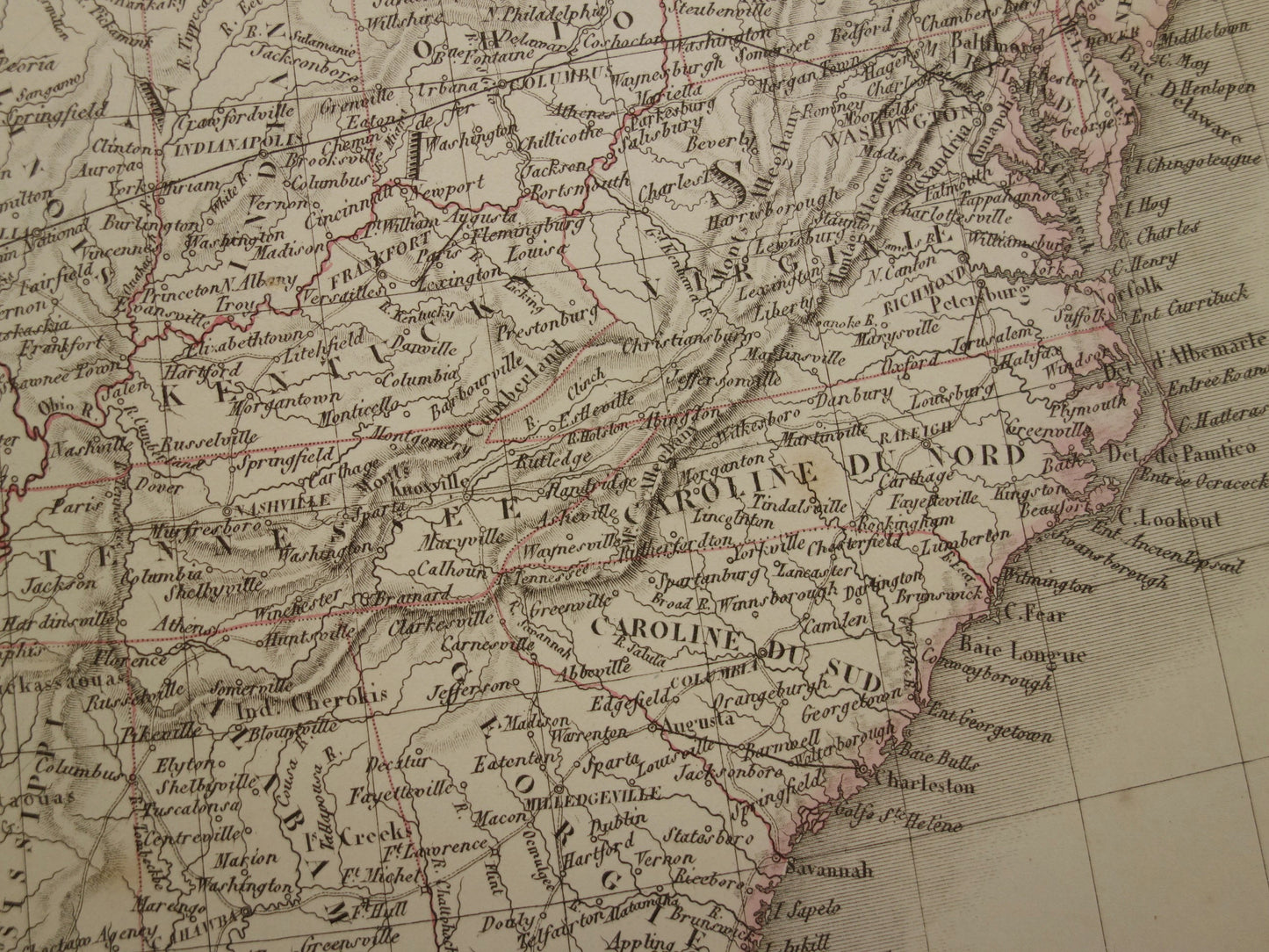 Verenigde Staten van Amerika antieke landkaart uit 1851 - Originele oude Franse kaart van de VS