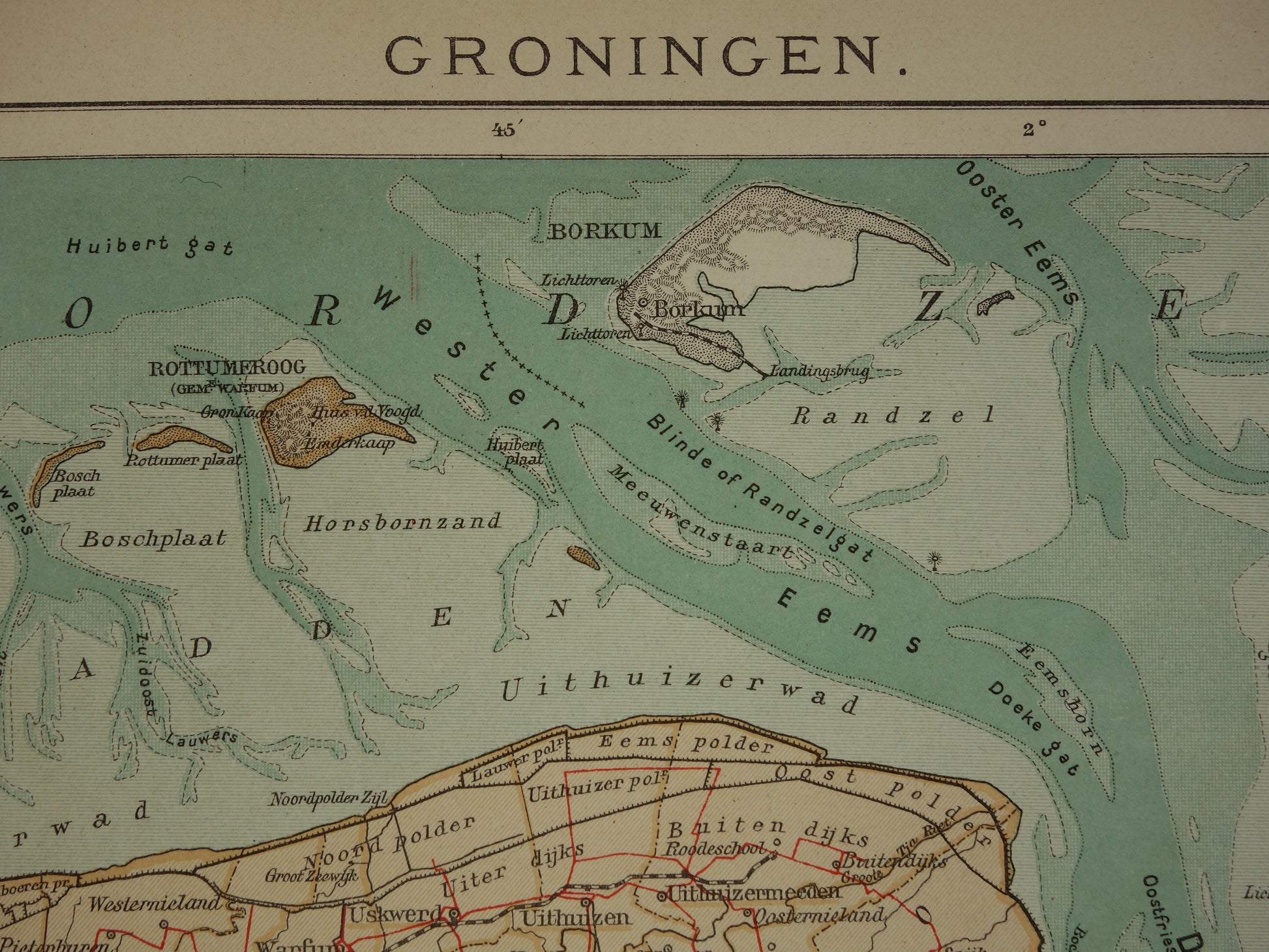 Groningen in het jaar 1908 kaart landkaart