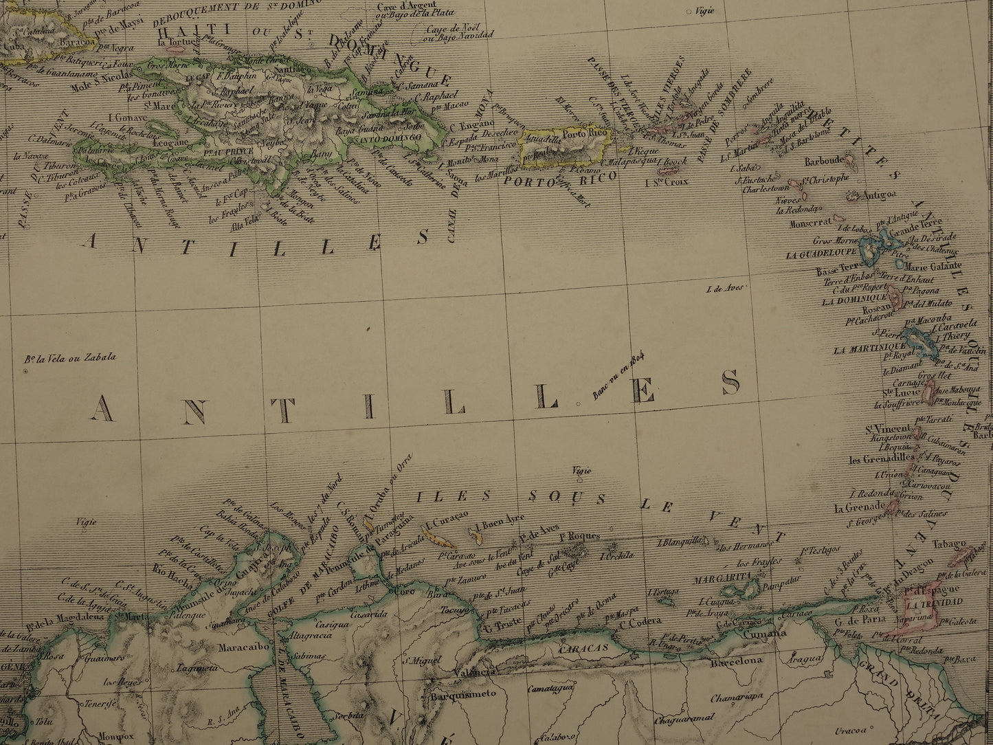 antillen in het jaar 1851 originele oude kaarten landkaarten