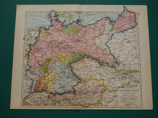 DUITSLAND Oude landkaart van het Duitse Rijk uit 1931 originele vintage kaart