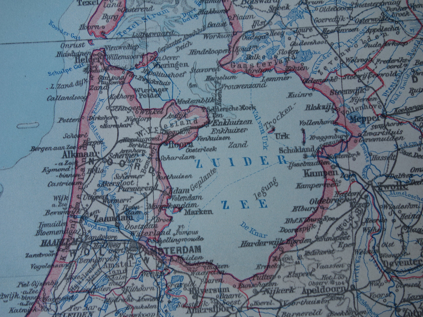 NEDERLAND oude gedetailleerde kaart van Nederland uit 1928 originele vintage landkaart