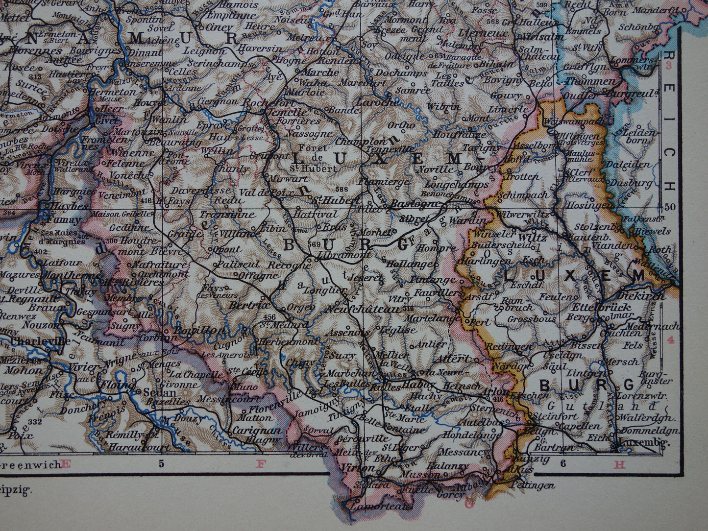 Alte Karte von Belgien aus dem Jahr 1928, Originalkarte aus der Zeit um Brüssel und Antwerpen, Sprachgrenzen
