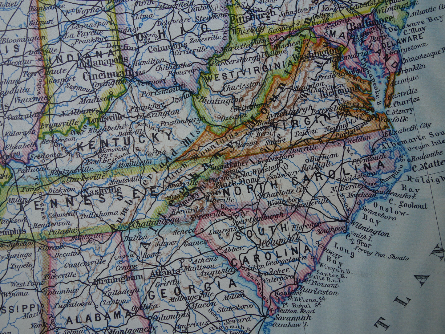 VERENIGDE STATEN set van twee kaarten uit 1928 Kleurrijke landkaart van de VS - originele vintage kaart landkaarten USA