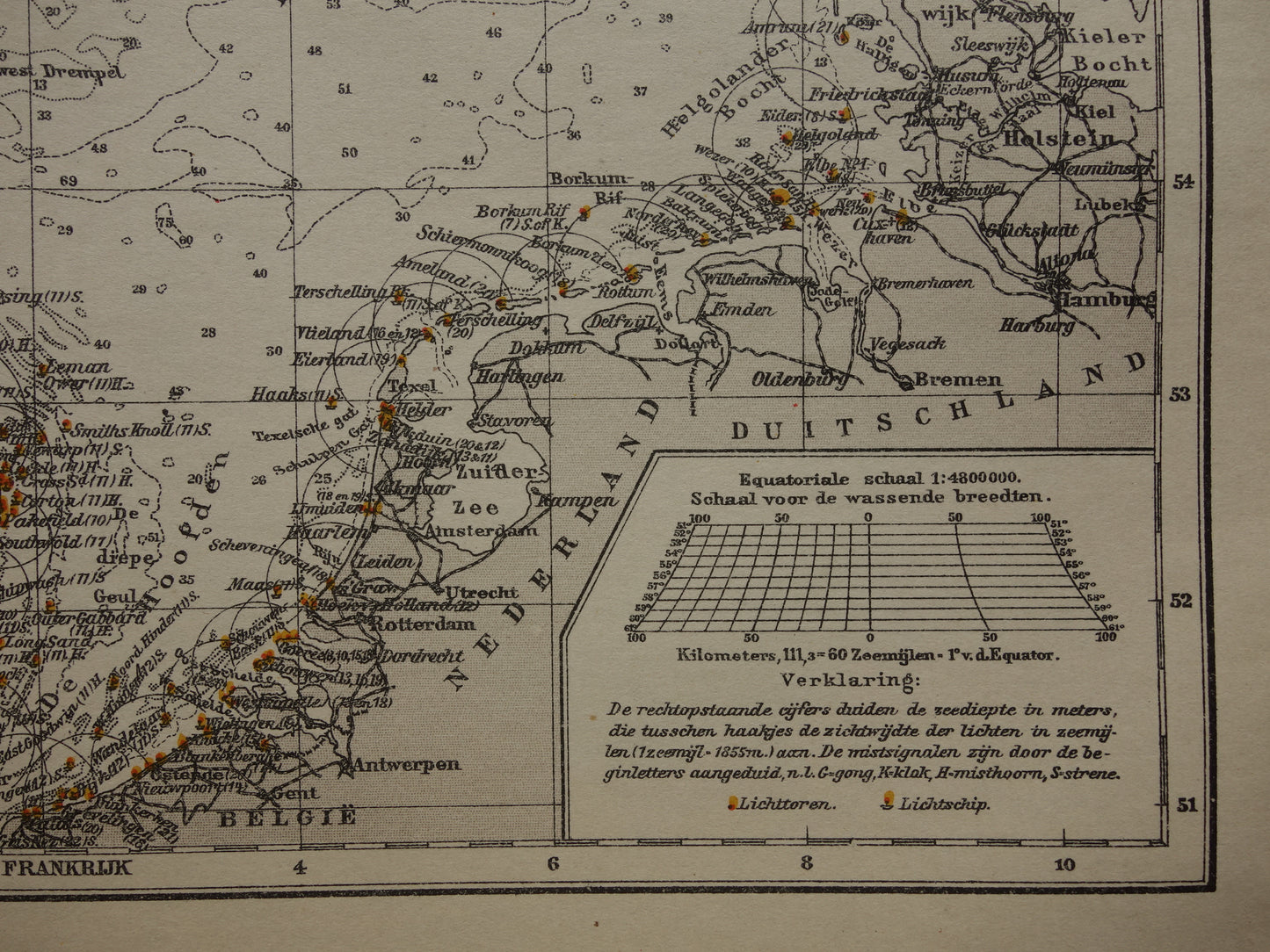 noordzee in het jaar 1920 kaart landkaart zeekaart