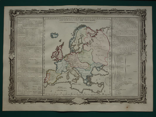 Antieke Landkaart Europa uit 1761 Originele Oude Kaart Continent Europa Vintage Kaarten