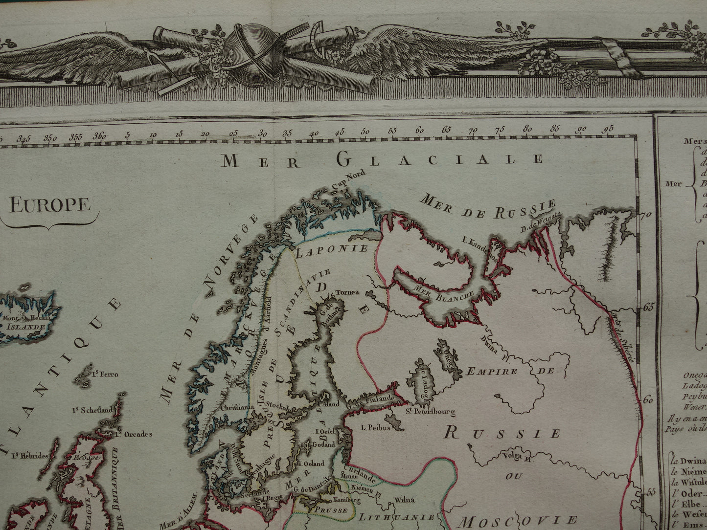 260+ jaar oude Kaart van Europa - Originele antieke Franse landkaart met jaartal
