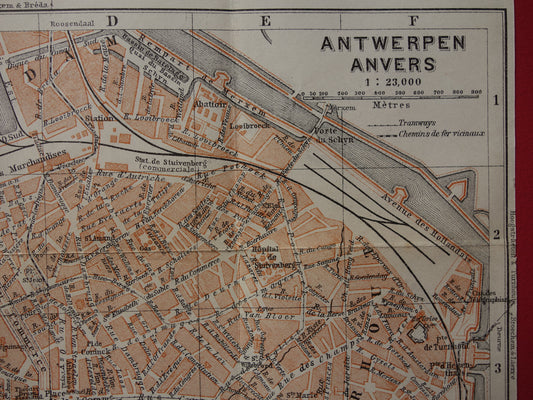 Antwerpen oude plattegrond uit het jaar 1910