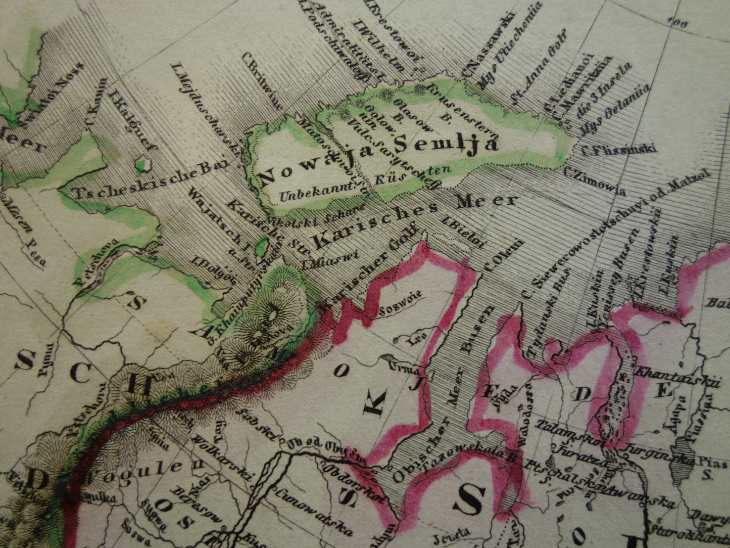 SIBERIE oude kaart van Russische Rijk in Azië antieke landkaart Siberië Nova Zembla Noordpool met jaartal - vintage kaarten