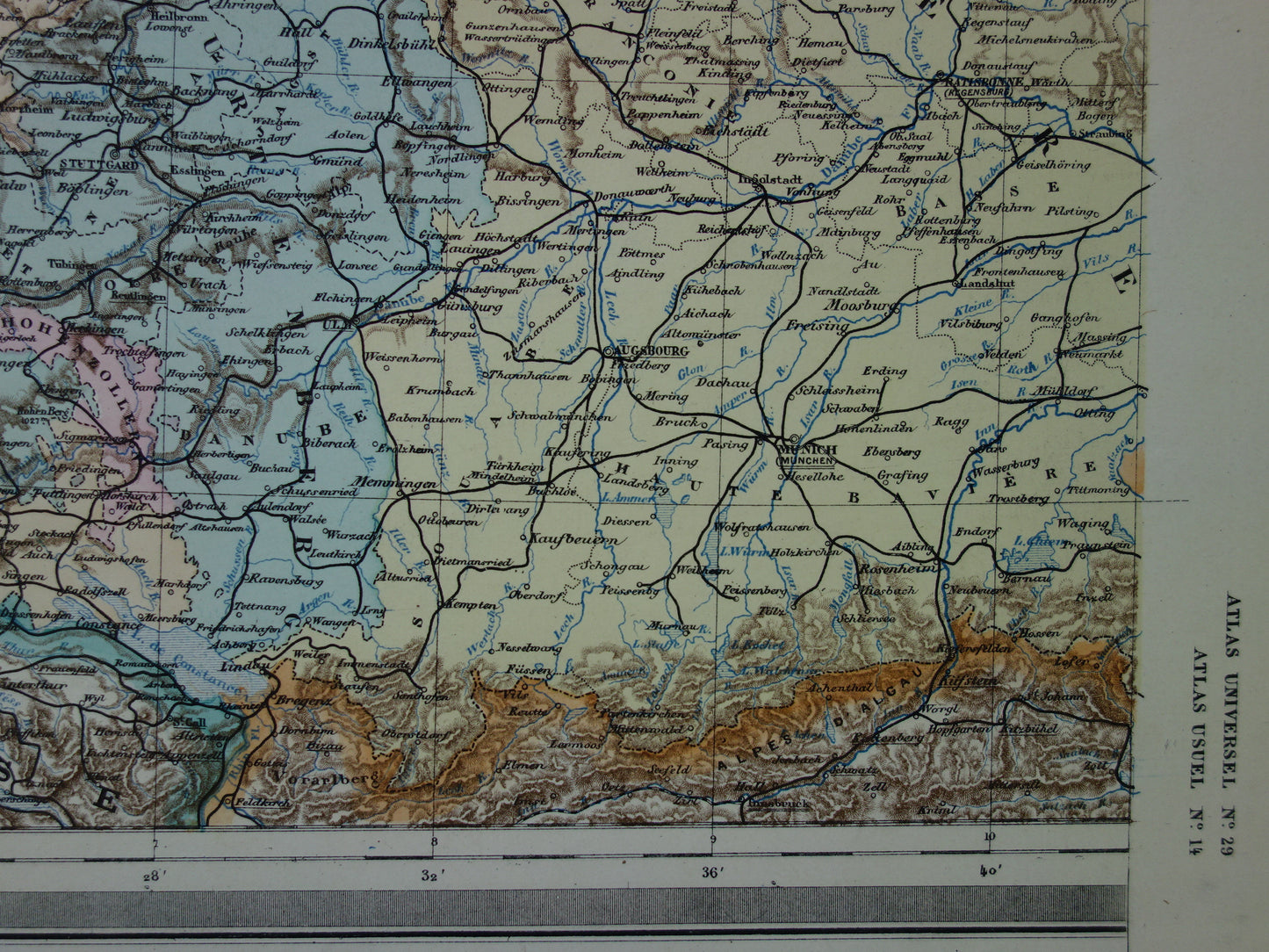 Grote oude landkaart van Duitsland uit 1884 Antieke kaart Duitse Rijk Polen Nederland met jaartal