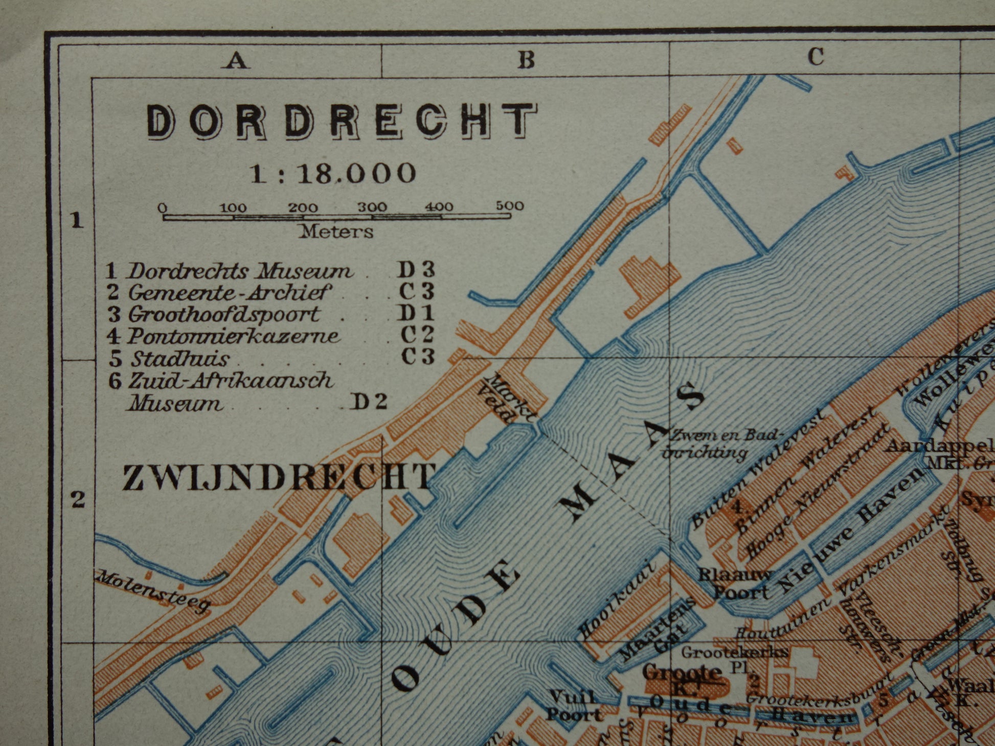 Dordrecht in het jaar 1910 plattegrond kaart