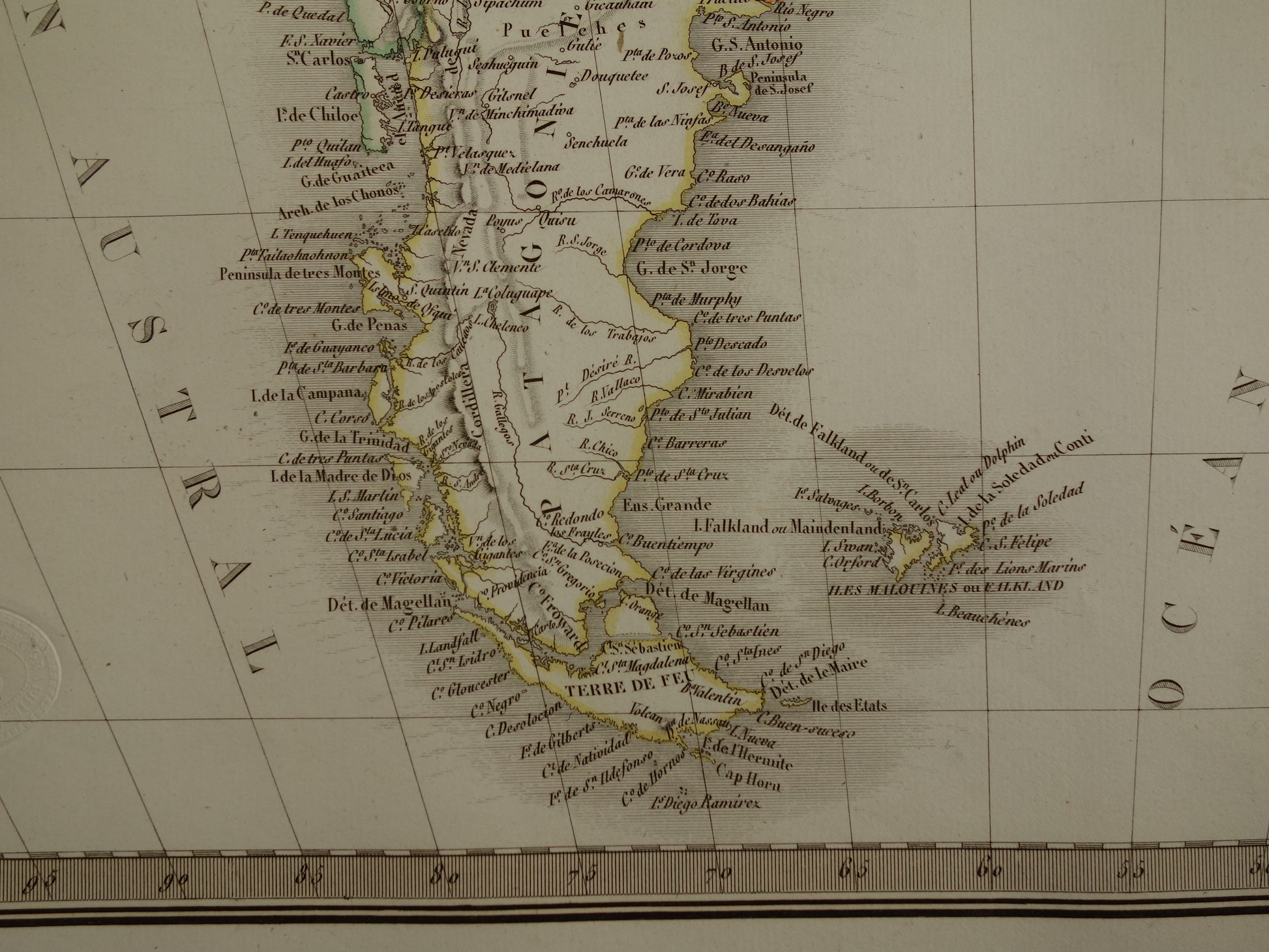 Patagonie in het jaar 1829 kaart landkaart