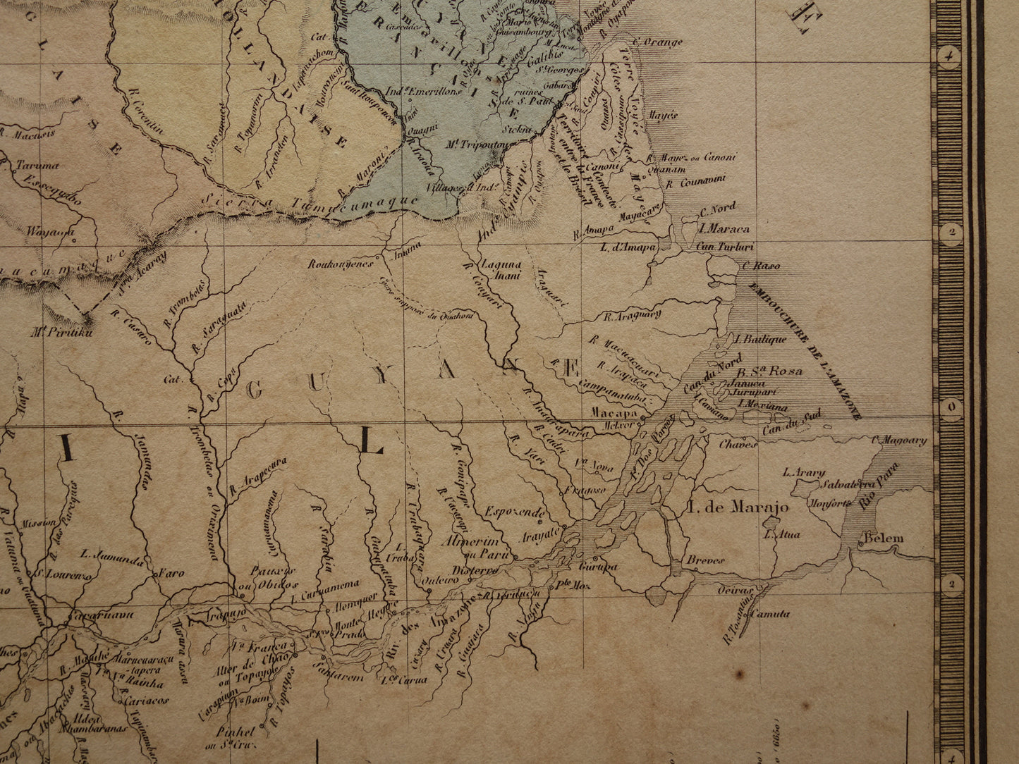 Oude kaart van Colombia Venezuela Suriname uit 1876 Grote originele antieke landkaart van de Ecuador Amazone rivier Brazilië