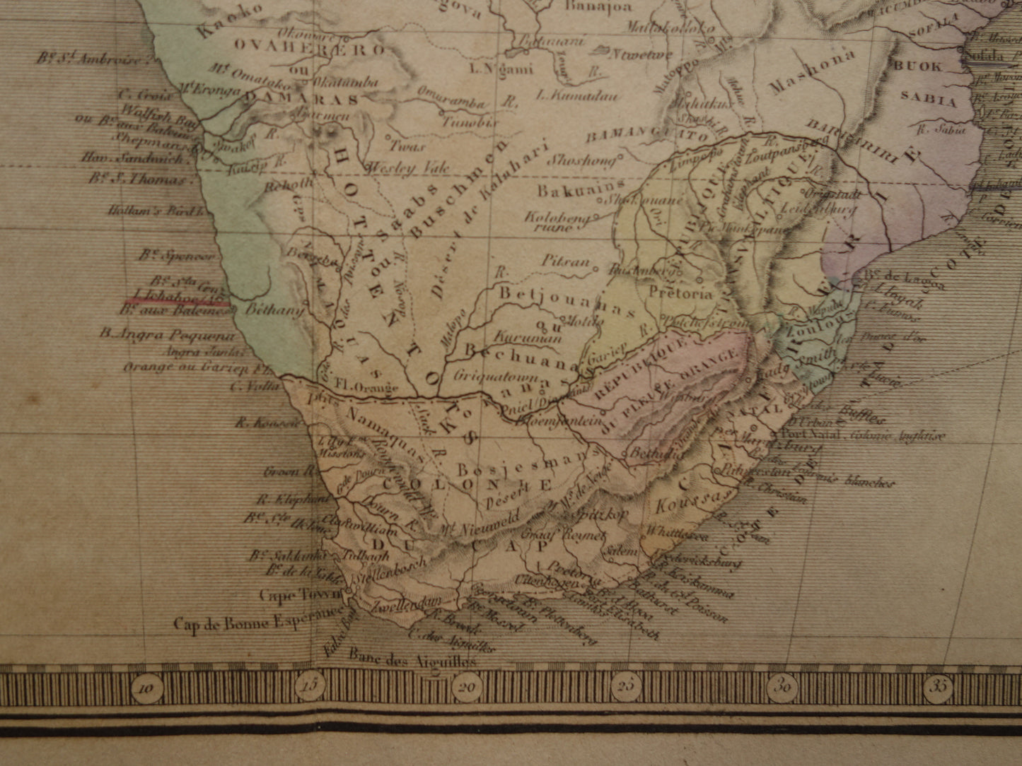 Grote oude kaart van Afrika uit 1876 Antieke handgekleurde landkaart poster van Afrikaans continent