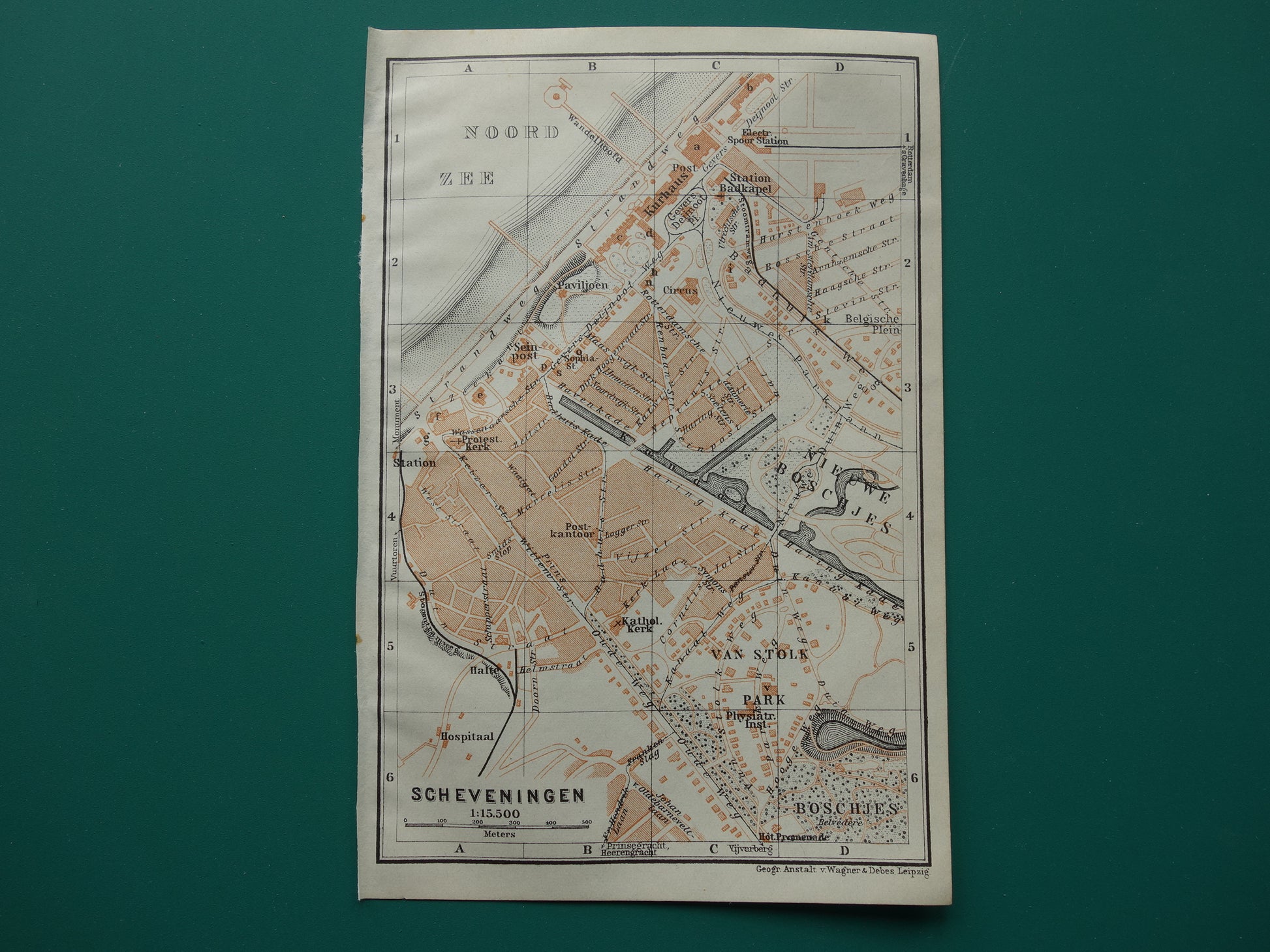 Scheveningen in het jaar 1914 kaart plattegrond
