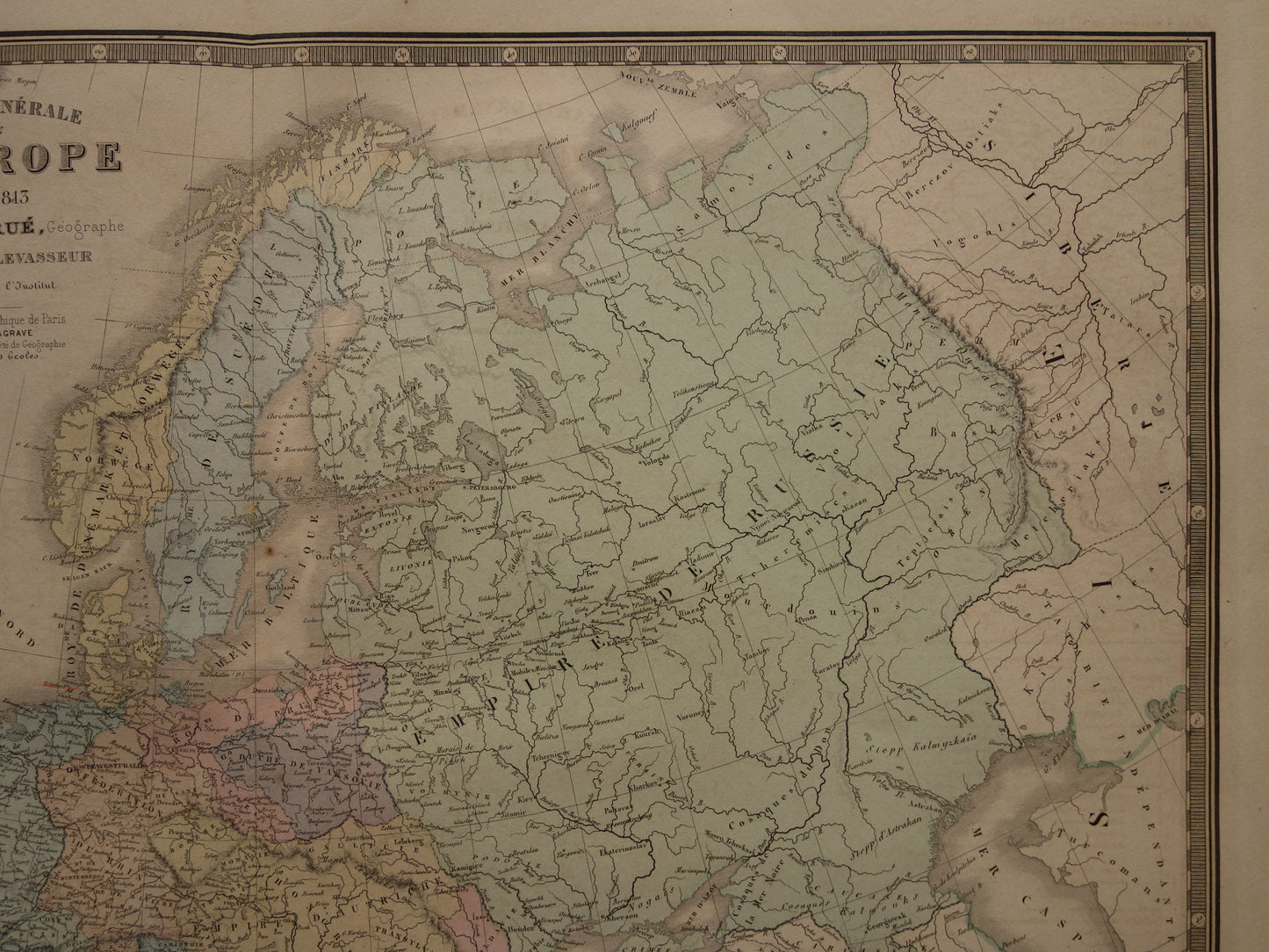 Europa in 1813 grote oude landkaart uit 1876 van Europa aan einde Franse revolutie - historische kaarten