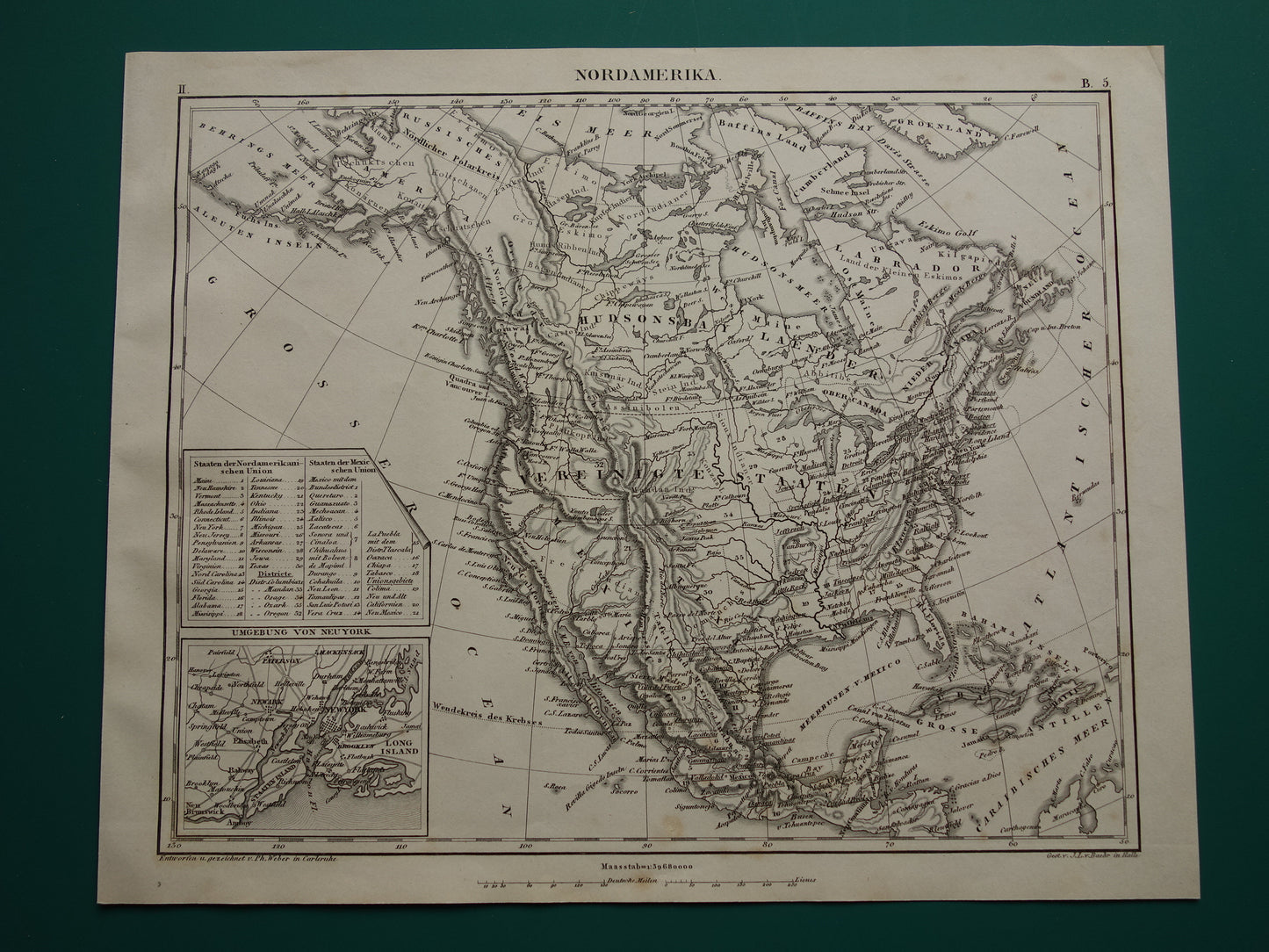 NOORD AMERIKA antieke kaart 170+ jaar oude landkaart van continent uit 1849 - originele vintage historische kaarten