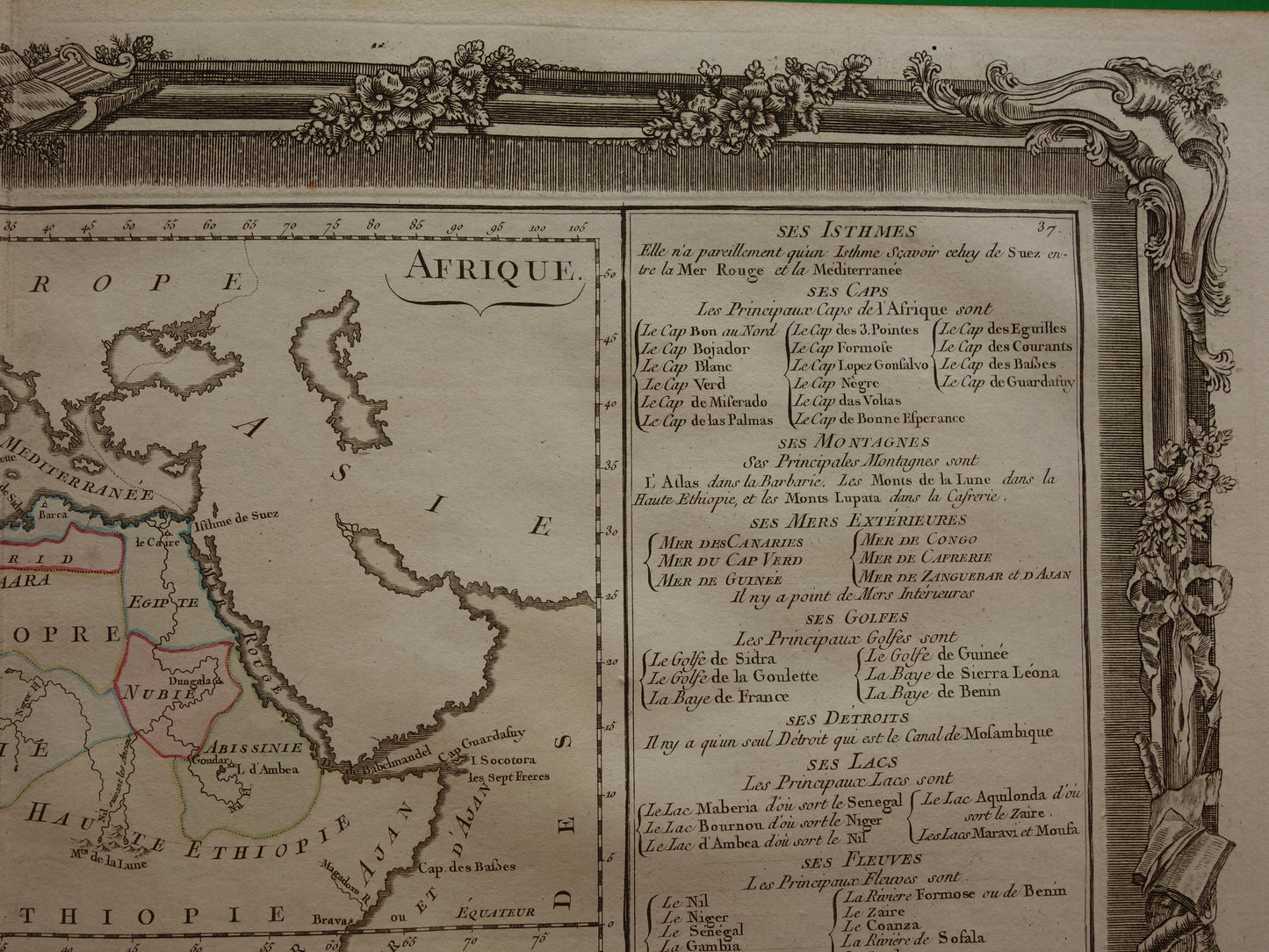 Antieke Landkaart Afrika uit 1761 Originele Oude Kaart Continent Afrika Vintage Kaarten