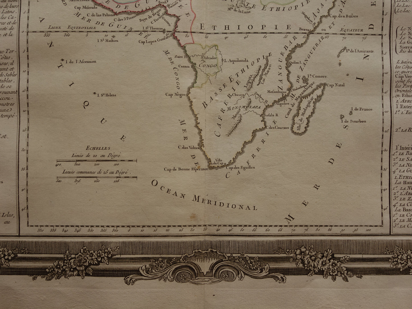 Antieke Landkaart Afrika uit 1761 Originele Oude Kaart Continent Afrika Vintage Kaarten