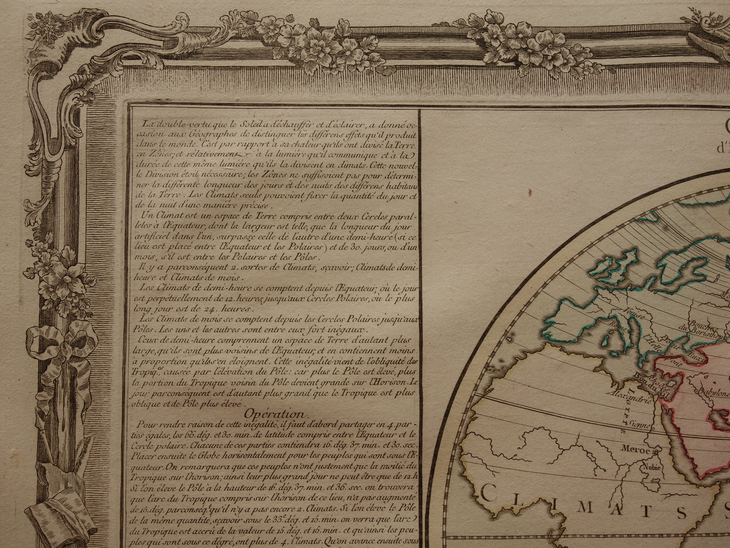 Oude Kaart Oostelijk Halfrond uit 1761 Originele Antieke Franse Landkaart Australië Incompleet Vintage Wereldkaart