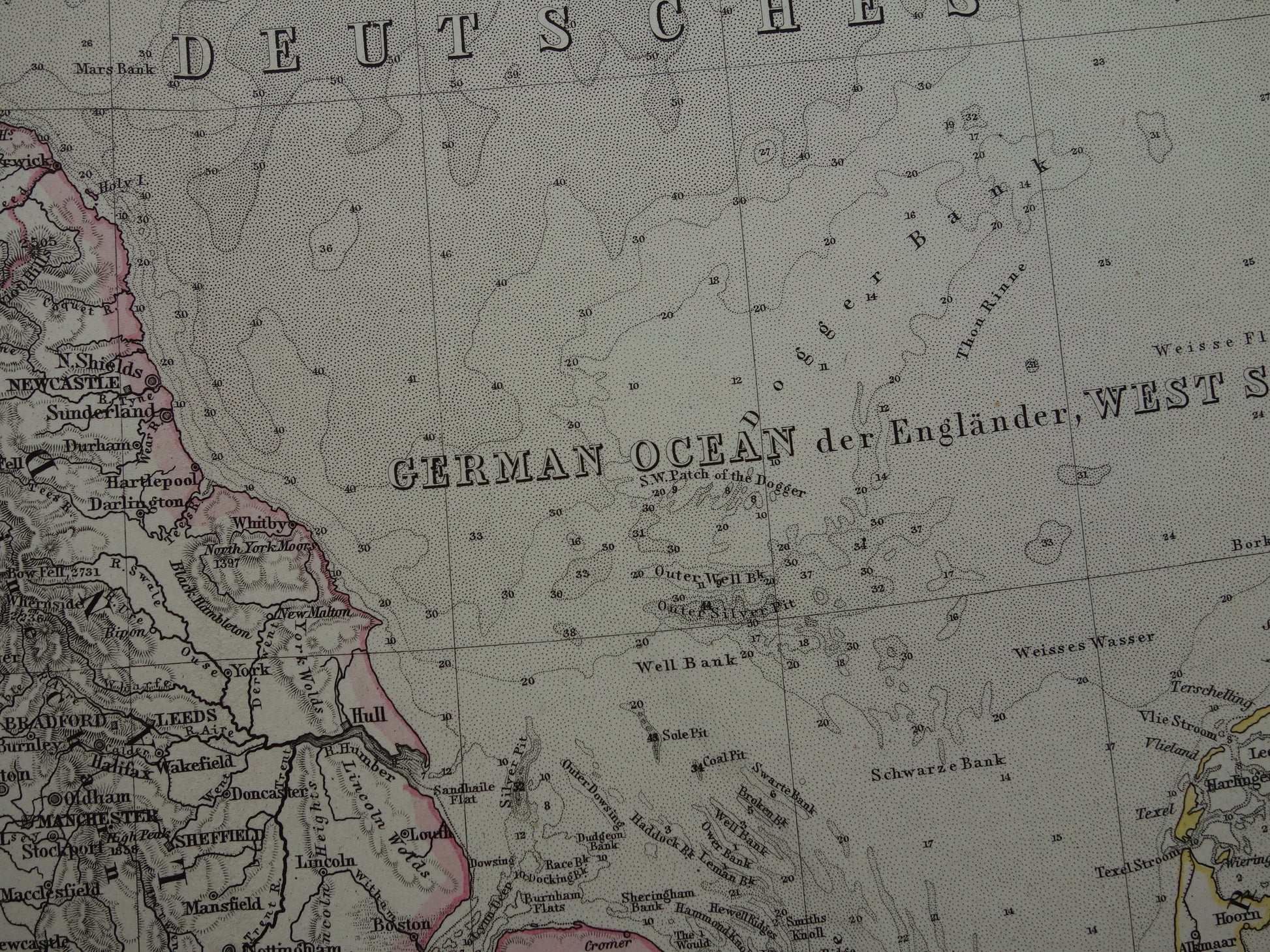 oude kaart zeekaart Noordzee kopen