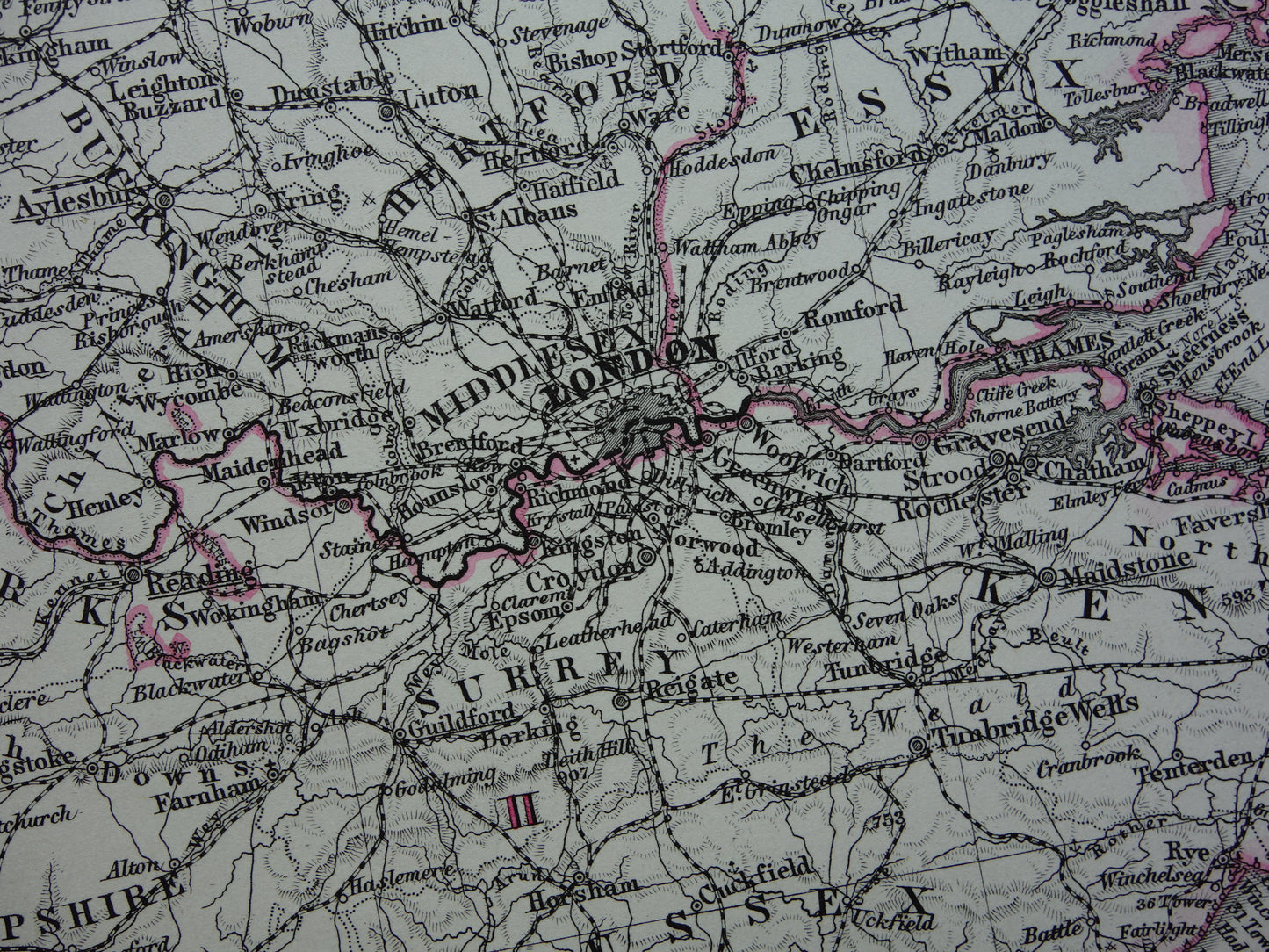 oude kaarten historische kaart van Engeland London kopen