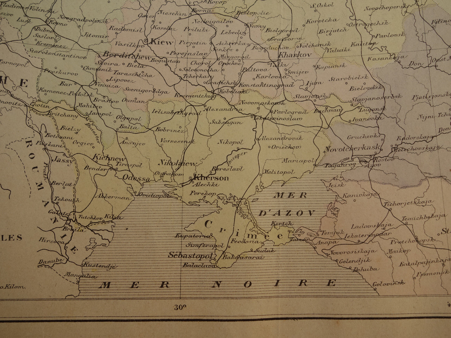 antieke historische landkaart Oekraine