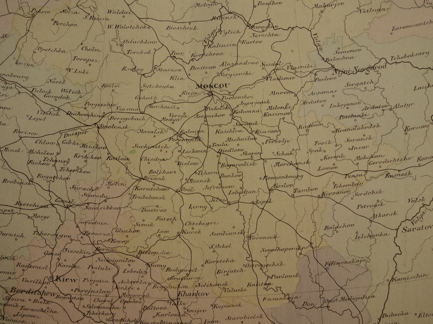 RUSLAND Oude kaart van Rusland Oekraïne Moskou uit het jaar 1896 historische landkaart Russische Rijk Europa oude vintage kaarten