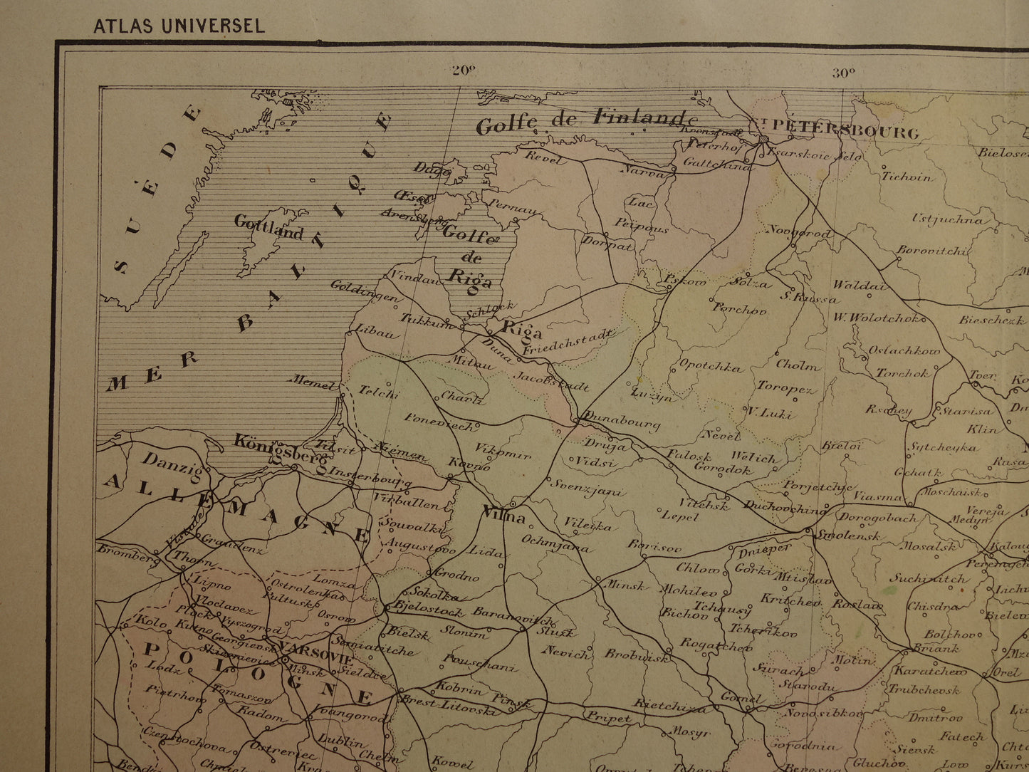 RUSLAND Oude kaart van Rusland Oekraïne Moskou uit het jaar 1896 historische landkaart Russische Rijk Europa oude vintage kaarten