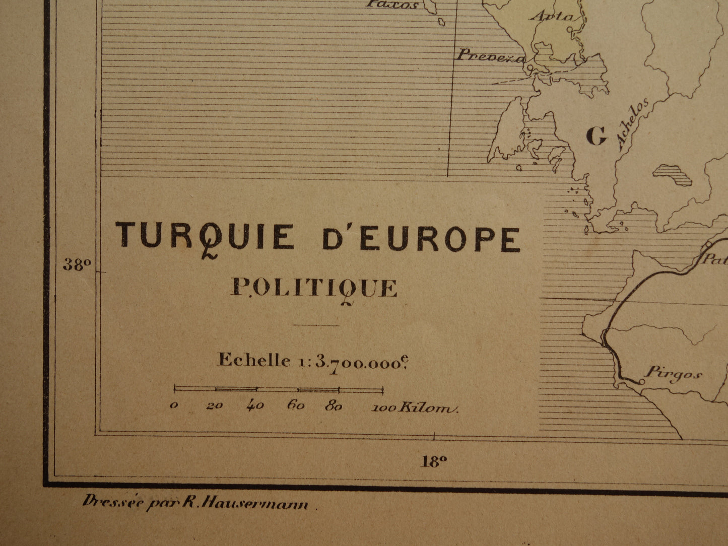 Turkije in Europa in 1896 kaart landkaart