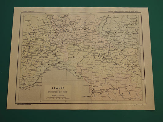 Oude kaart van Italië historische landkaart noord-Italie oude vintage kaarten