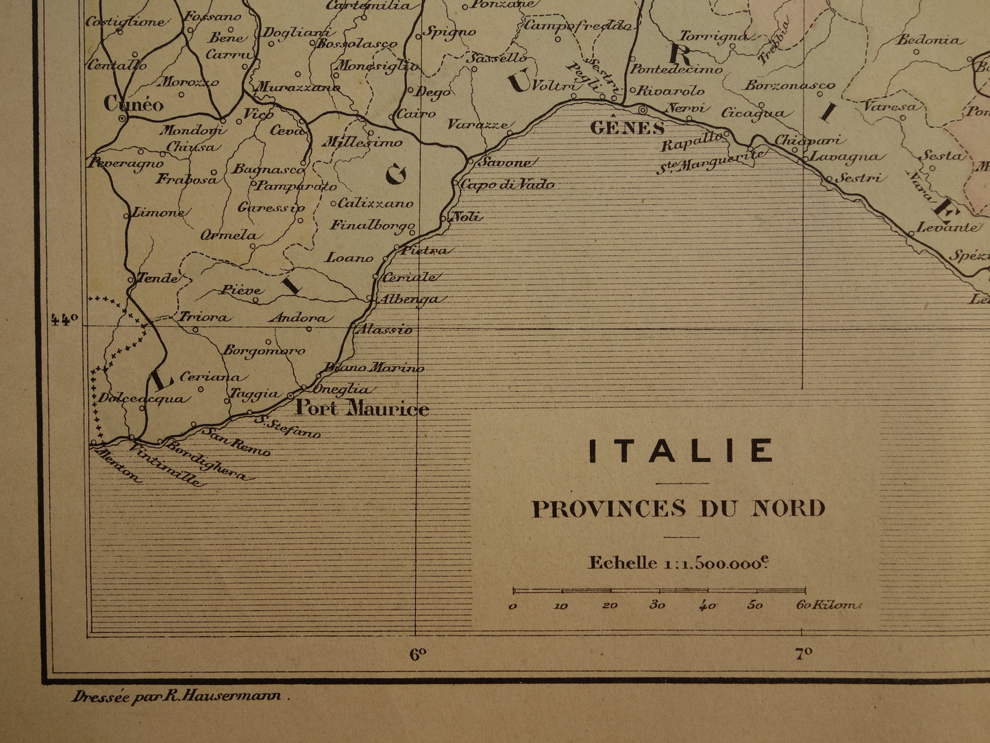 Oude kaart van Italië historische landkaart noord-Italie oude vintage kaarten