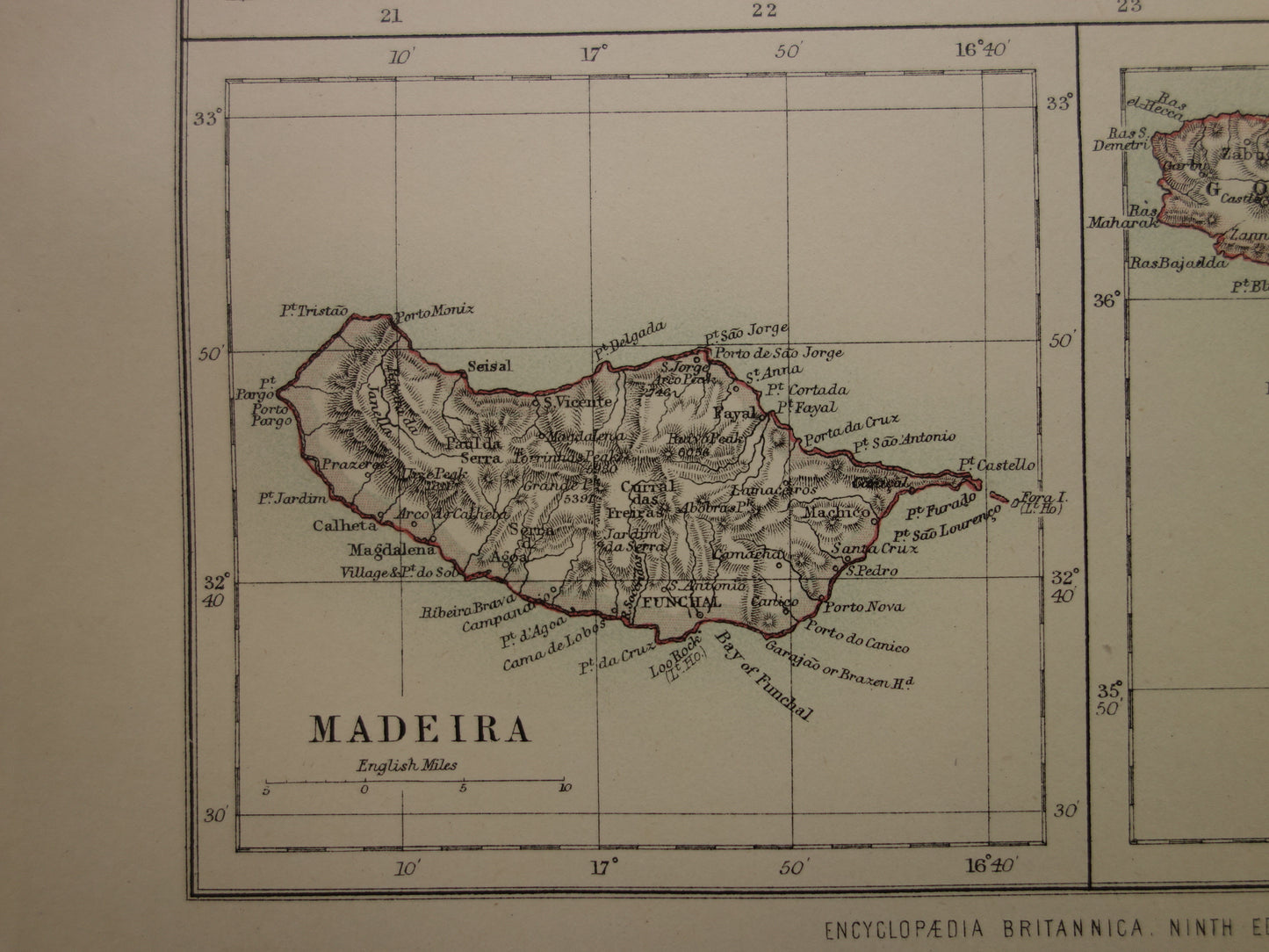 oude kaart van Madeira te koop