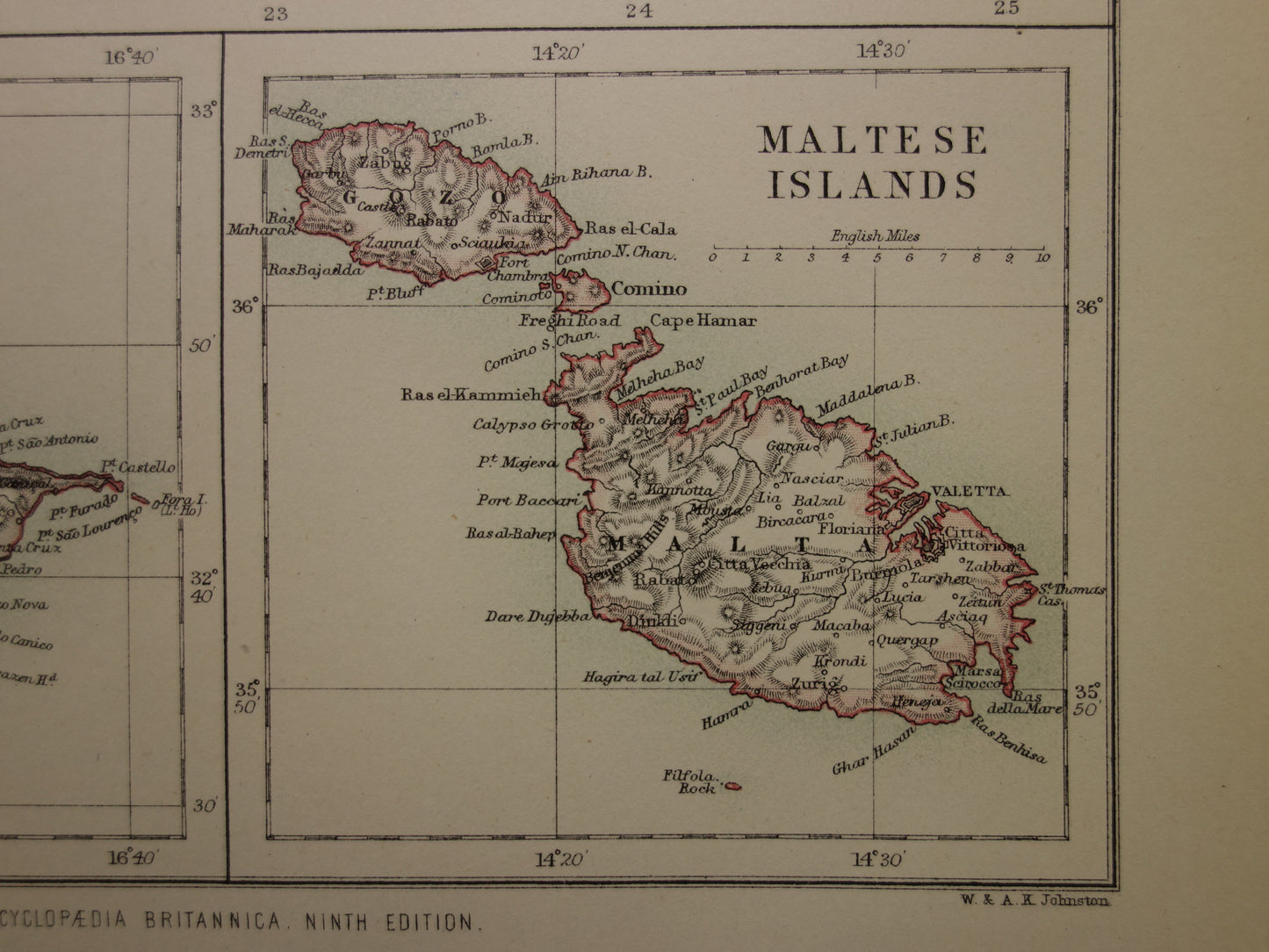antieke kaart landkaart Malta Gozo kopen