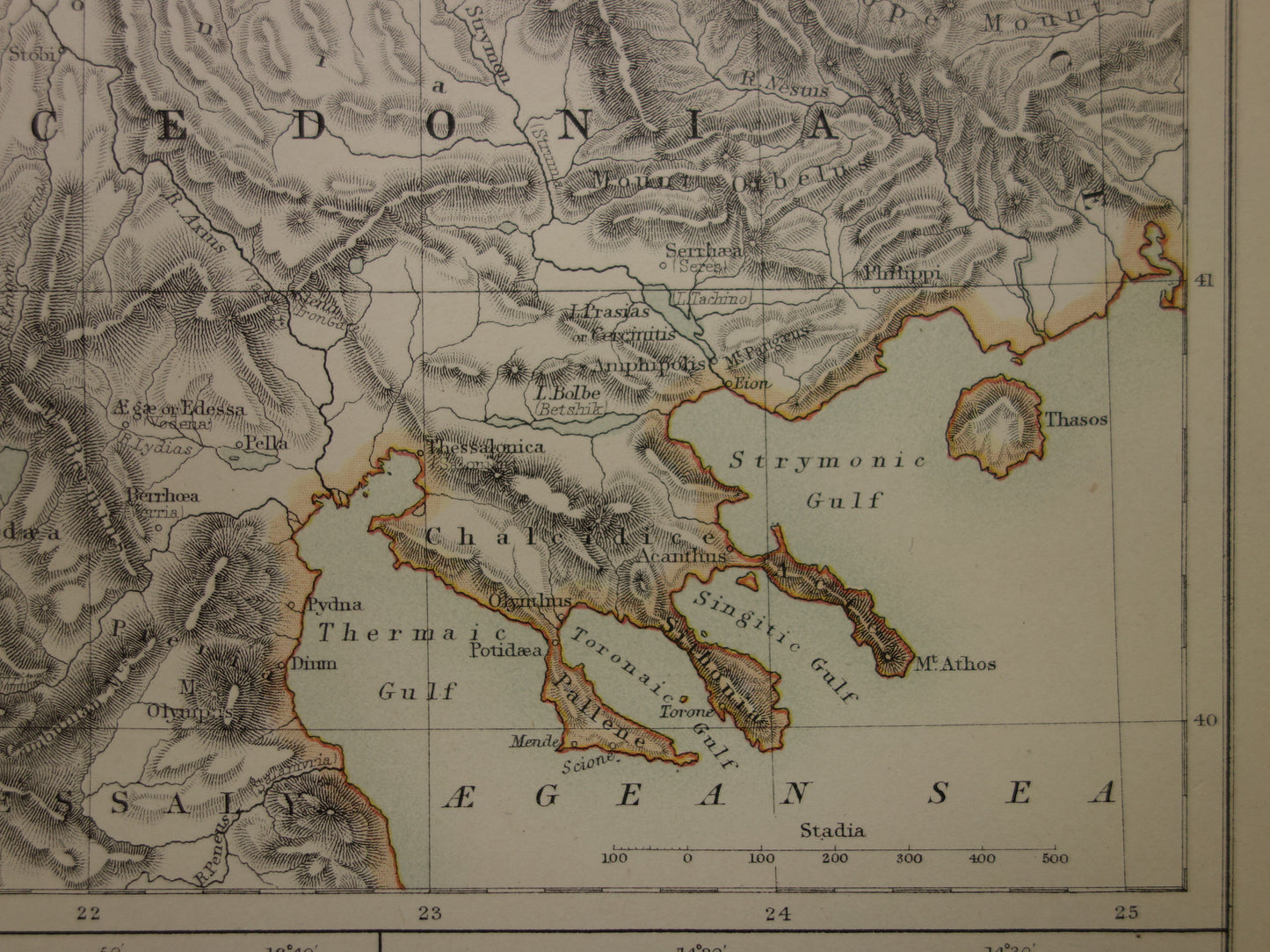 MACEDONIË oude kaart van Macedonie Madeira en Malta uit 1883 Originele antieke kaarten Gedetailleerde vintage landkaart