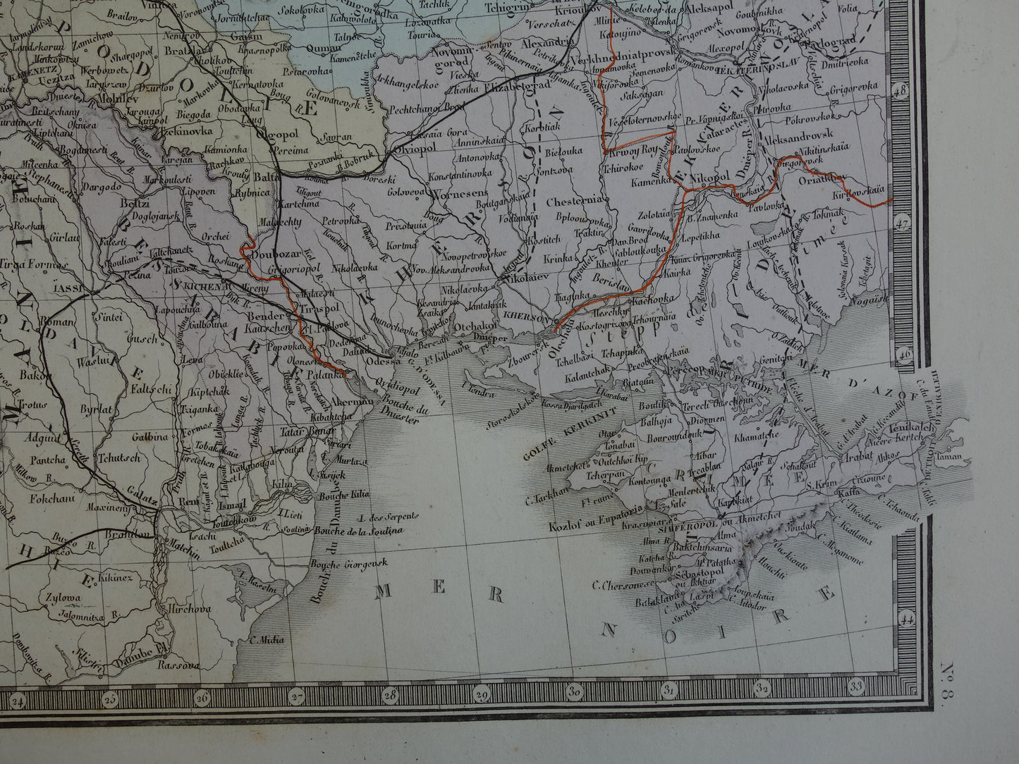 Rusland antieke kaart van Europees Rusland met Polen en Baltische Staten 145+ jaar oude landkaart vintage historische kaarten
