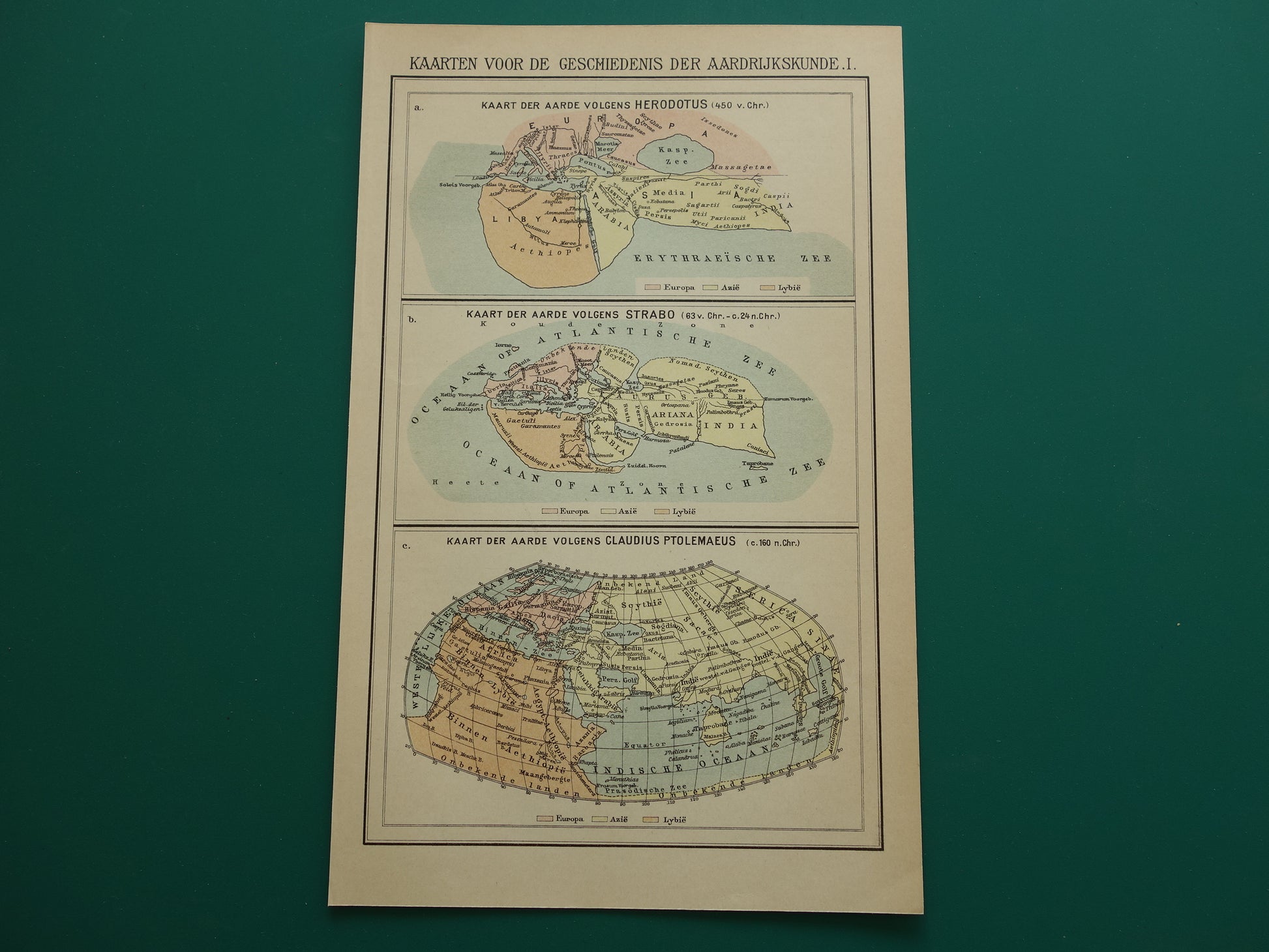 Geschiedenis van de cartografie oude kaarten van Herodotus Strabo en Ptolemaeus Kartografie Aardrijkskunde print