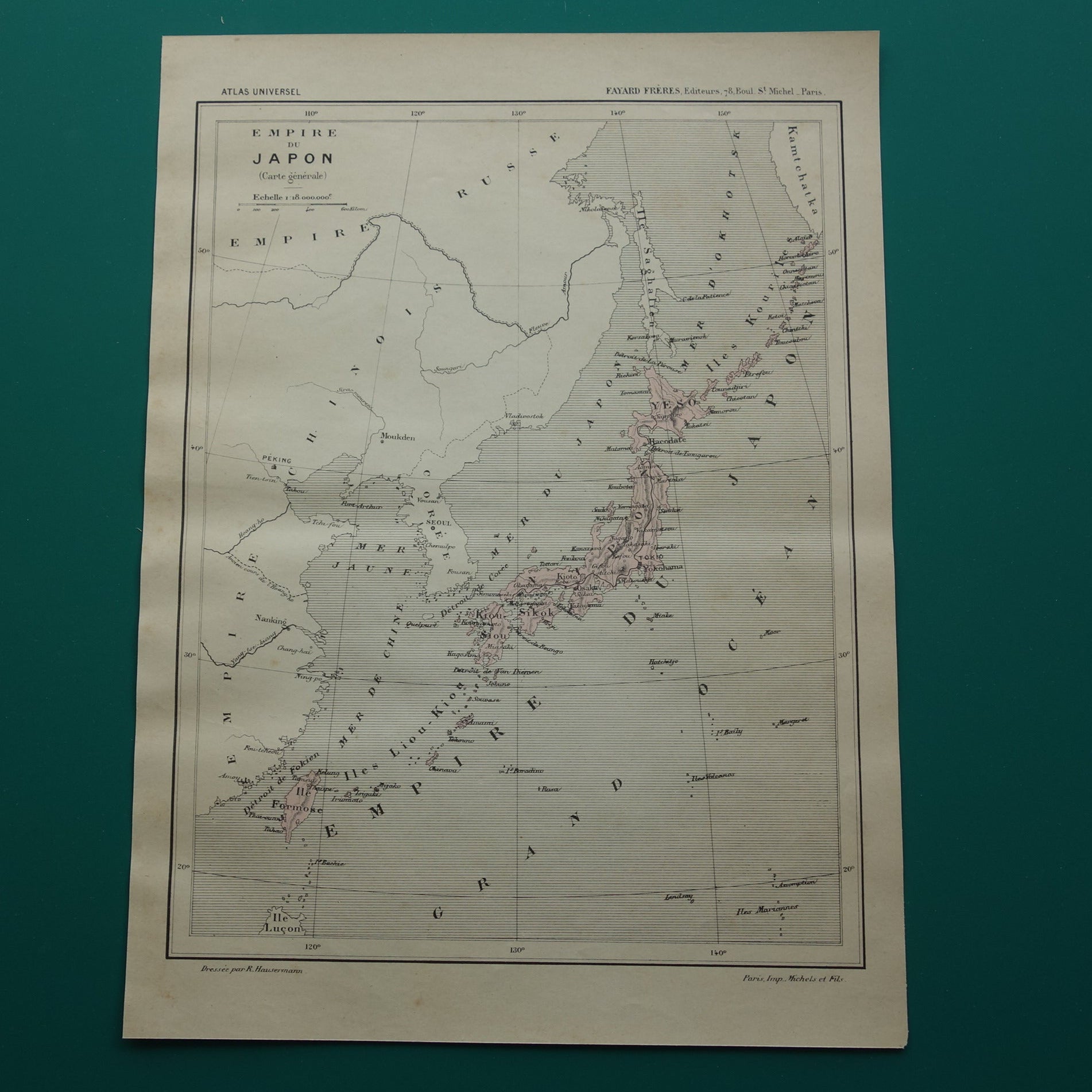 historische kaart van Japan uit het jaar 1896