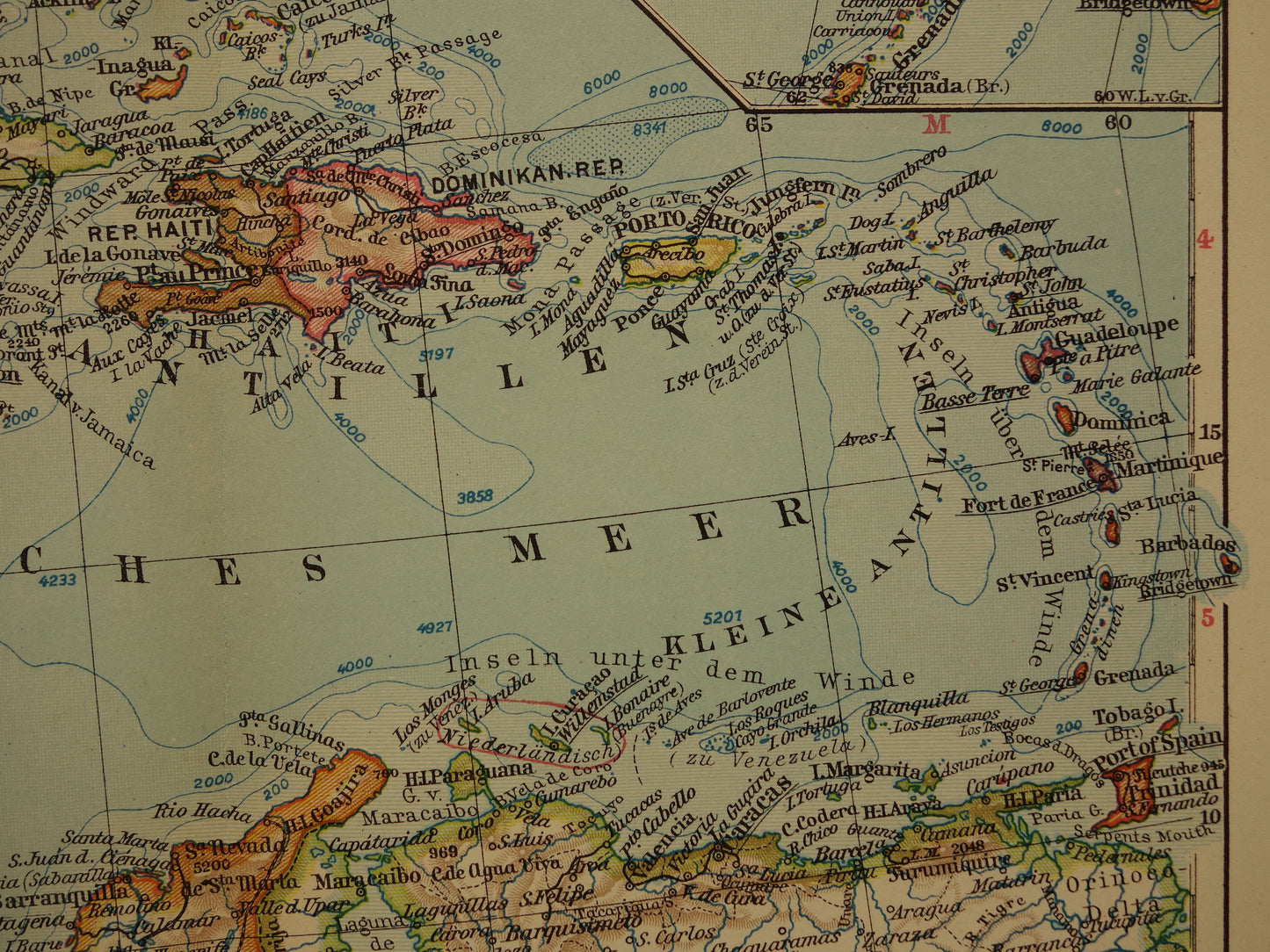 midden amerika oude landkaarten 1928