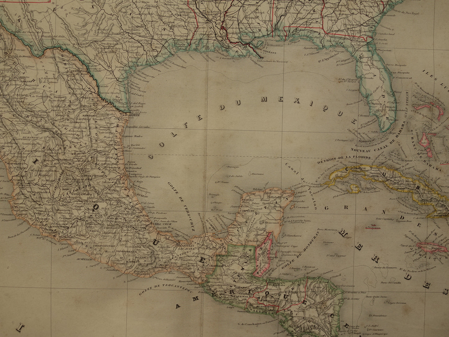 Oude landkaart van de Verenigde Staten van Amerika 1885 originele antieke zeer grote kaart poster VS Mexico