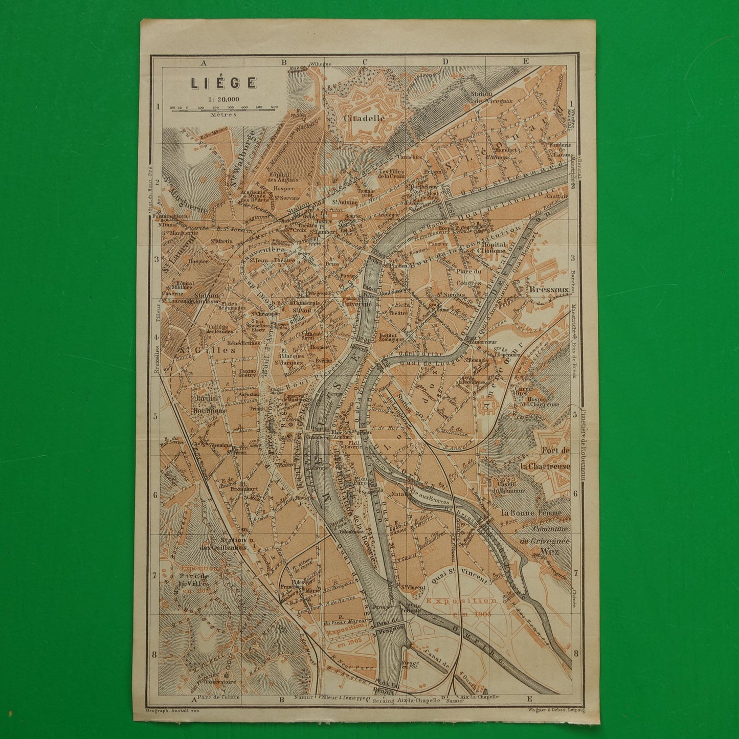 historische kaart van Luik oude plattegrond