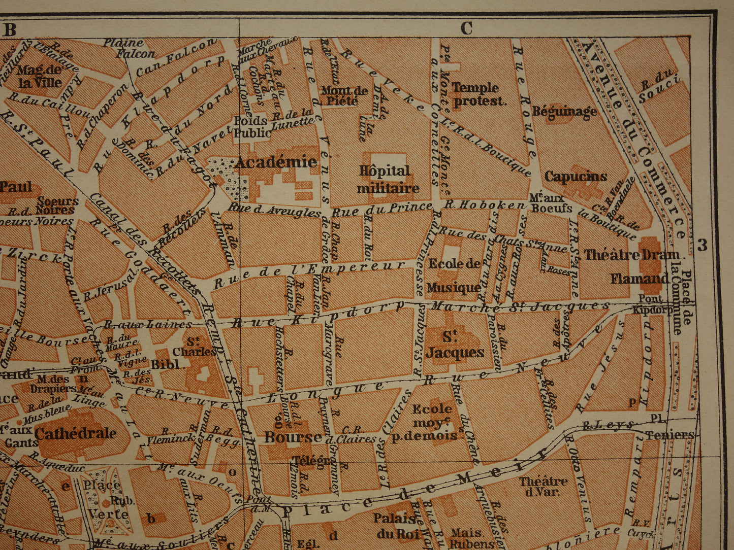 ANTWERPEN oude kaart van Antwerpen centrum België uit 1904 kleine originele antieke plattegrond landkaart