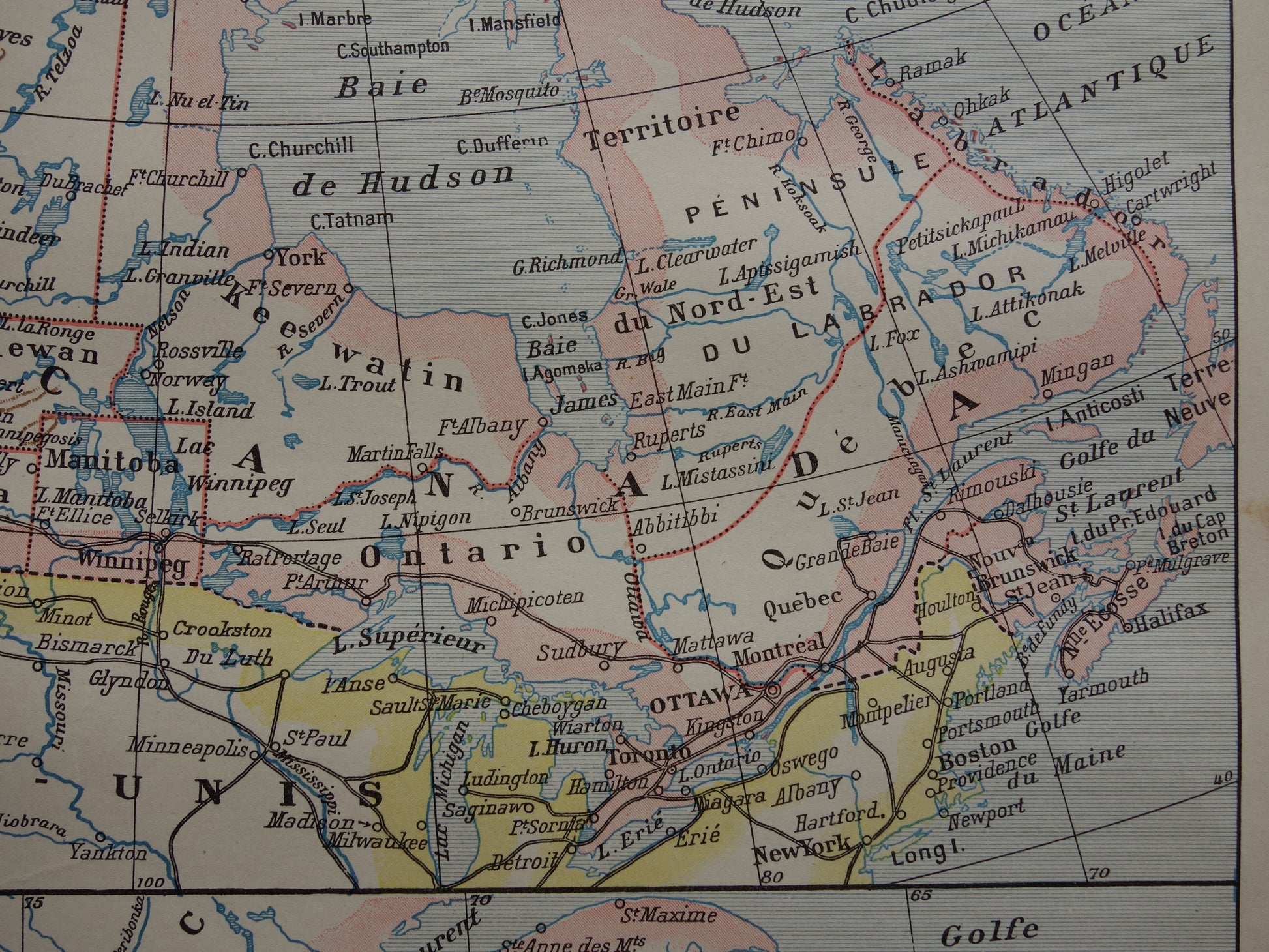 oude antieke originele kaart kaarten van Canada winkel