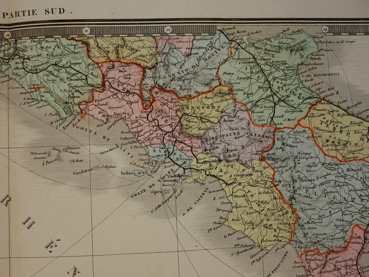 ITALIE antieke kaart van Italië uit 1875 originele zeer grote antieke handgekleurde landkaart poster van Italie