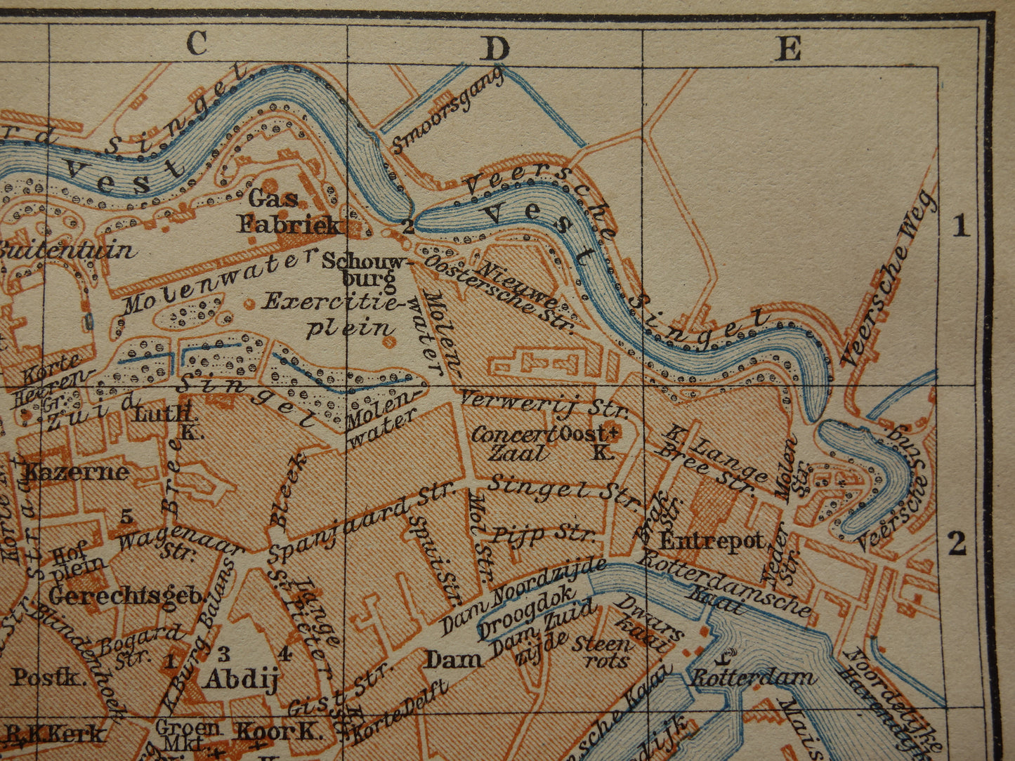 kleine historische plattegrond van Middelburg uit 1904