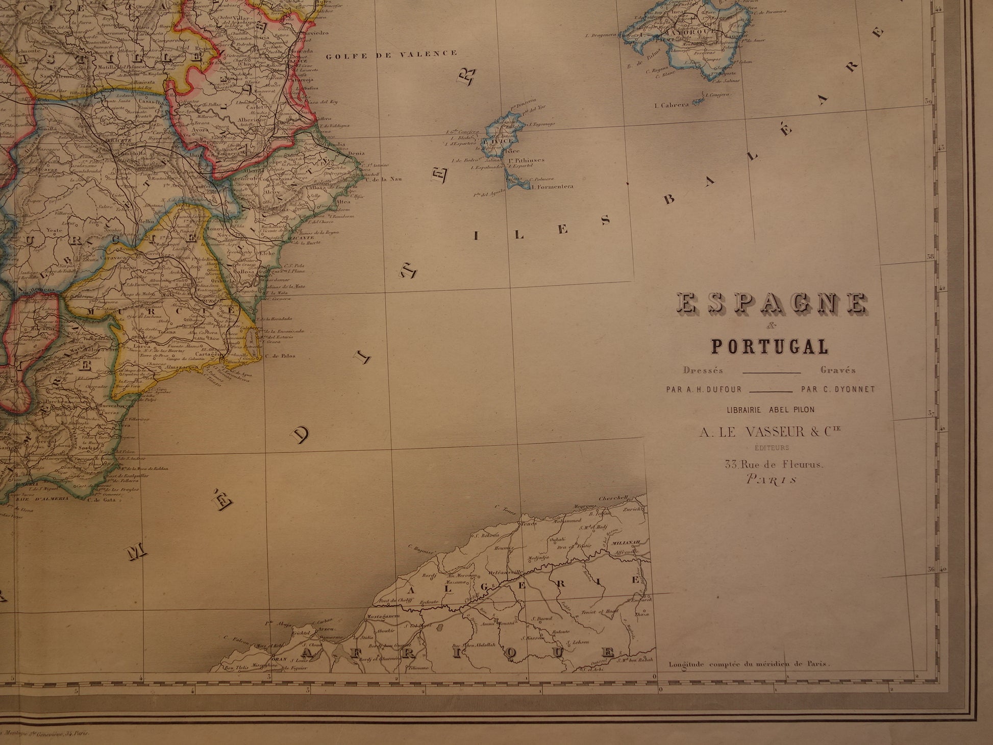 antieke kaarten Spanje Portugal lopen