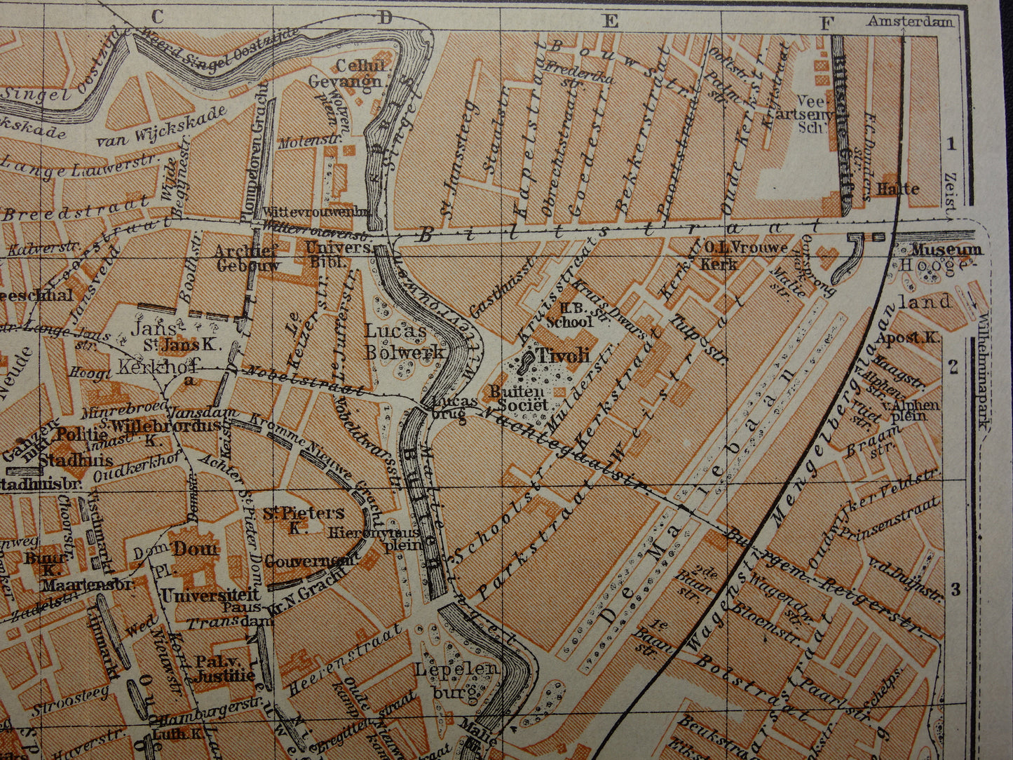 UTRECHT oude kaart van Utrecht uit 1927 kleine originele antieke plattegrond vintage landkaart