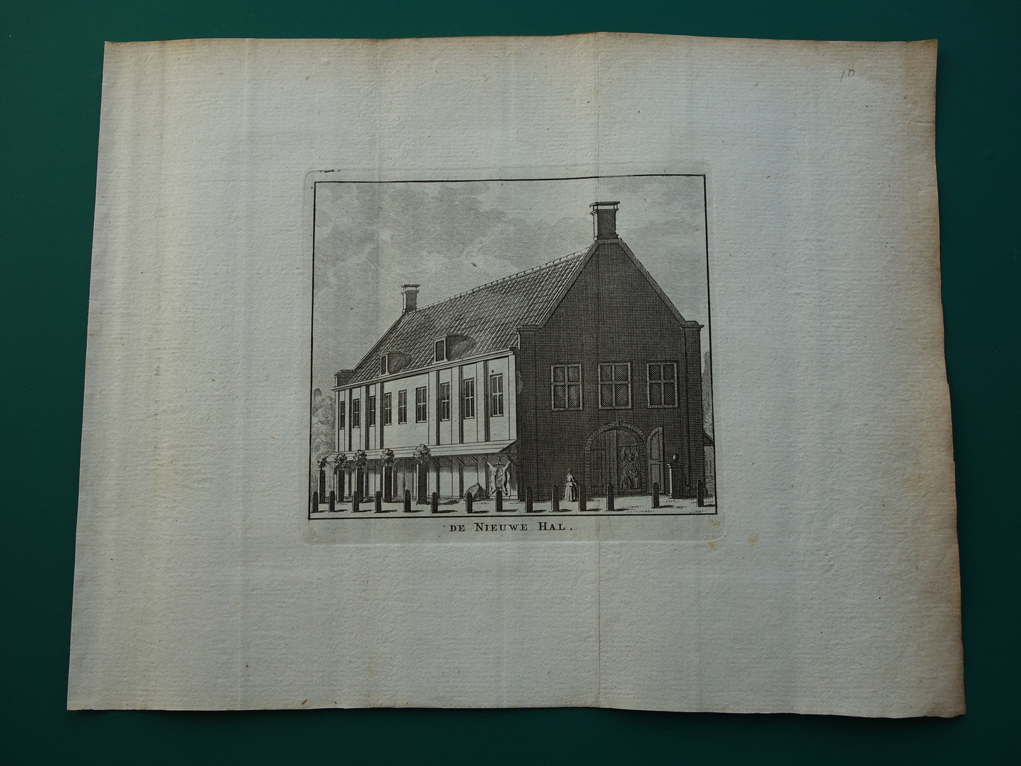 Oude prent van de Nieuwe Hal Rembrandtplein in Amsterdam Originele antieke gravure Vleeshal Botermarkt Historisch stadsgezicht Vintage Print