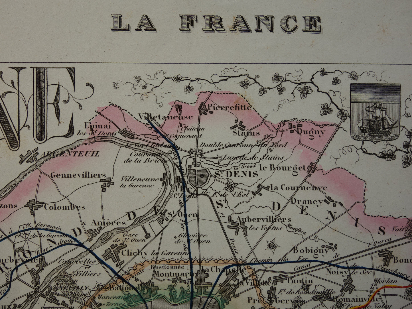 Historische kaart plattegrond van Parijs
